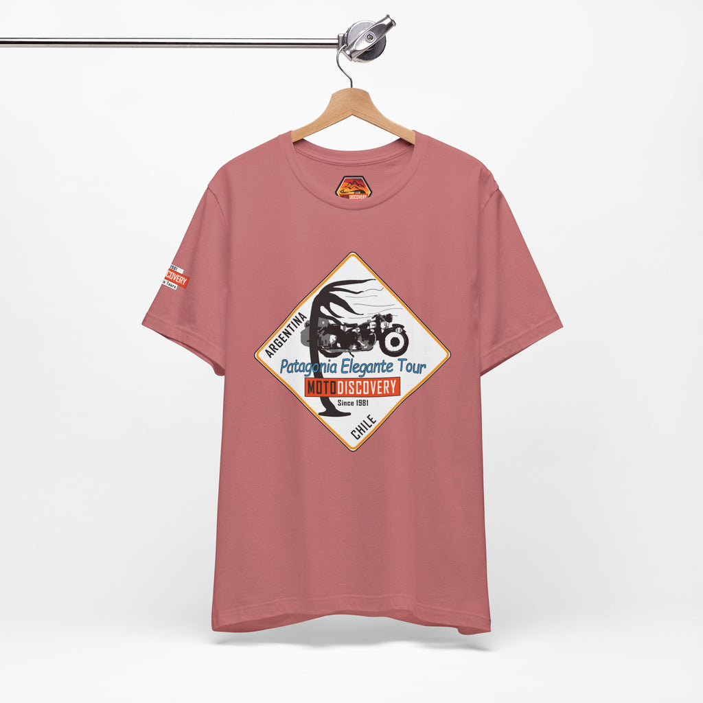 MotoDiscovery Patagonia Tour T-Shirt — 'Patagonia Elegante Tour' Motorcycle Rider Tee