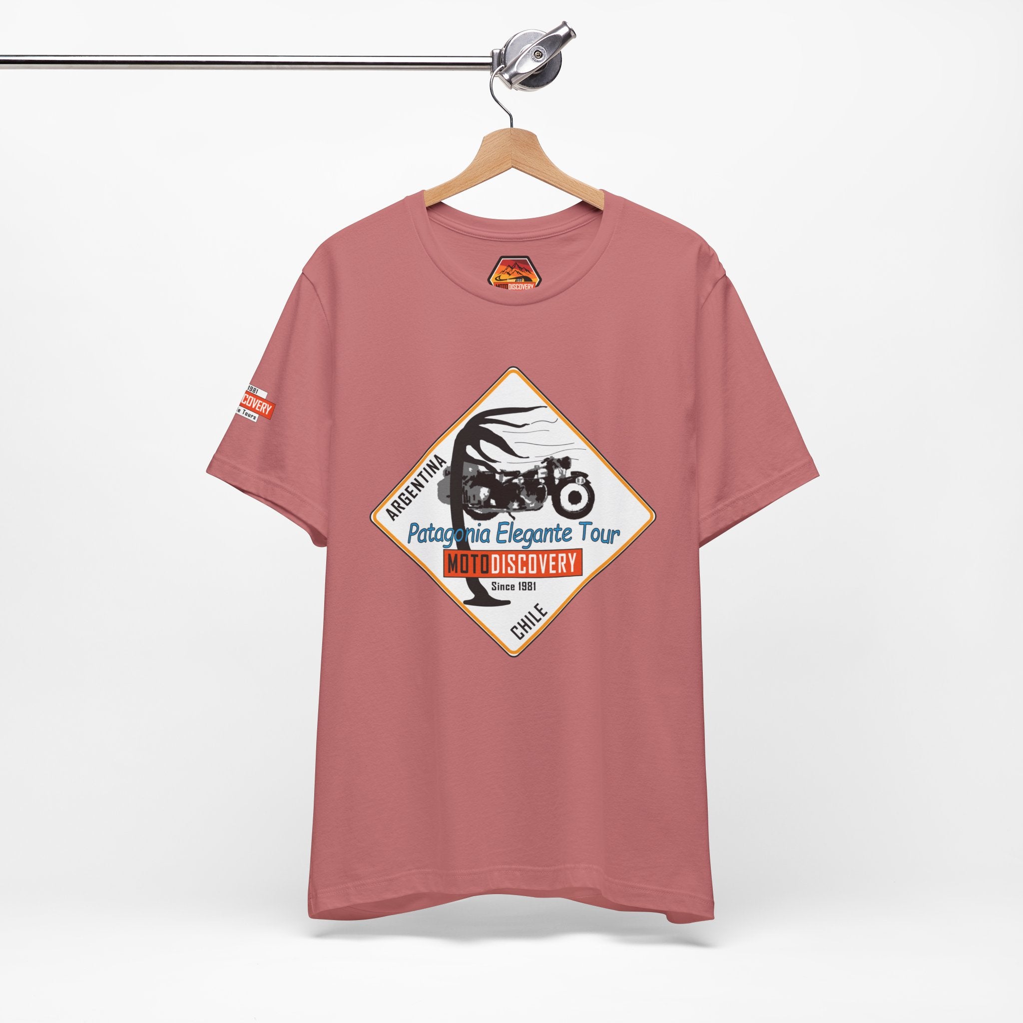 MotoDiscovery Patagonia Tour T-Shirt — 'Patagonia Elegante Tour' Motorcycle Rider Tee