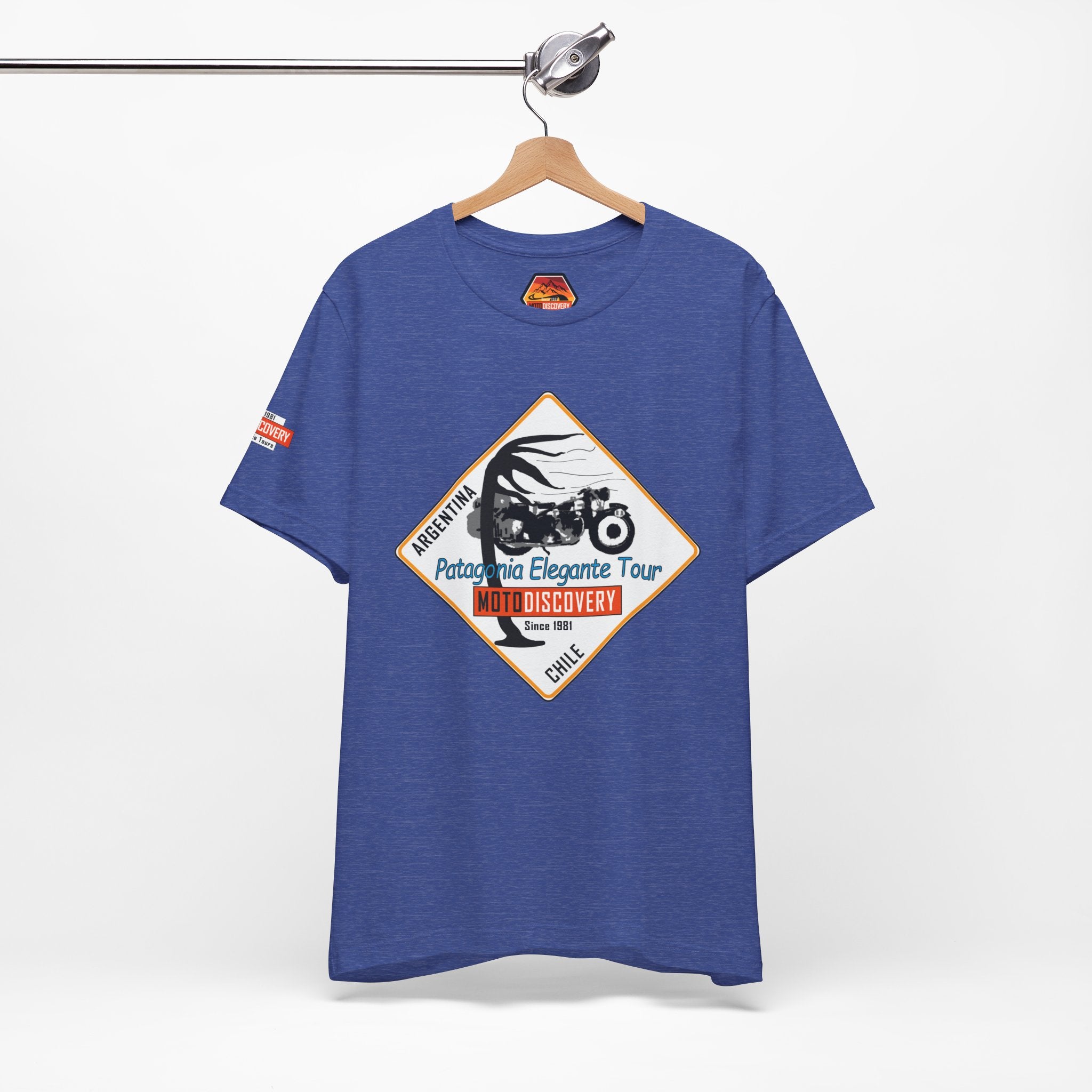 MotoDiscovery Patagonia Tour T-Shirt — 'Patagonia Elegante Tour' Motorcycle Rider Tee