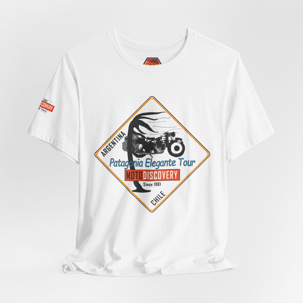 MotoDiscovery Patagonia Tour T-Shirt — 'Patagonia Elegante Tour' Motorcycle Rider Tee