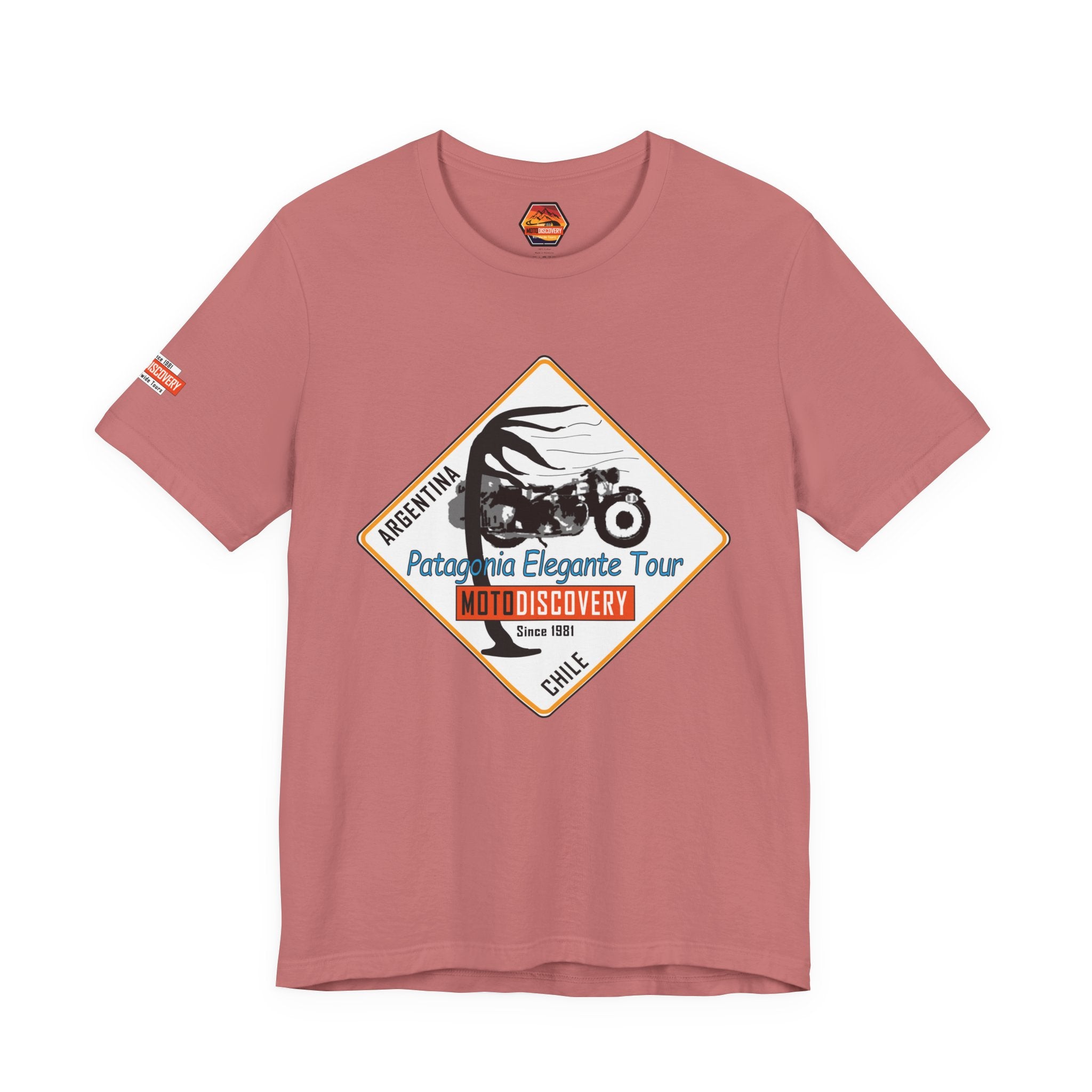 MotoDiscovery Patagonia Tour T-Shirt — 'Patagonia Elegante Tour' Motorcycle Rider Tee