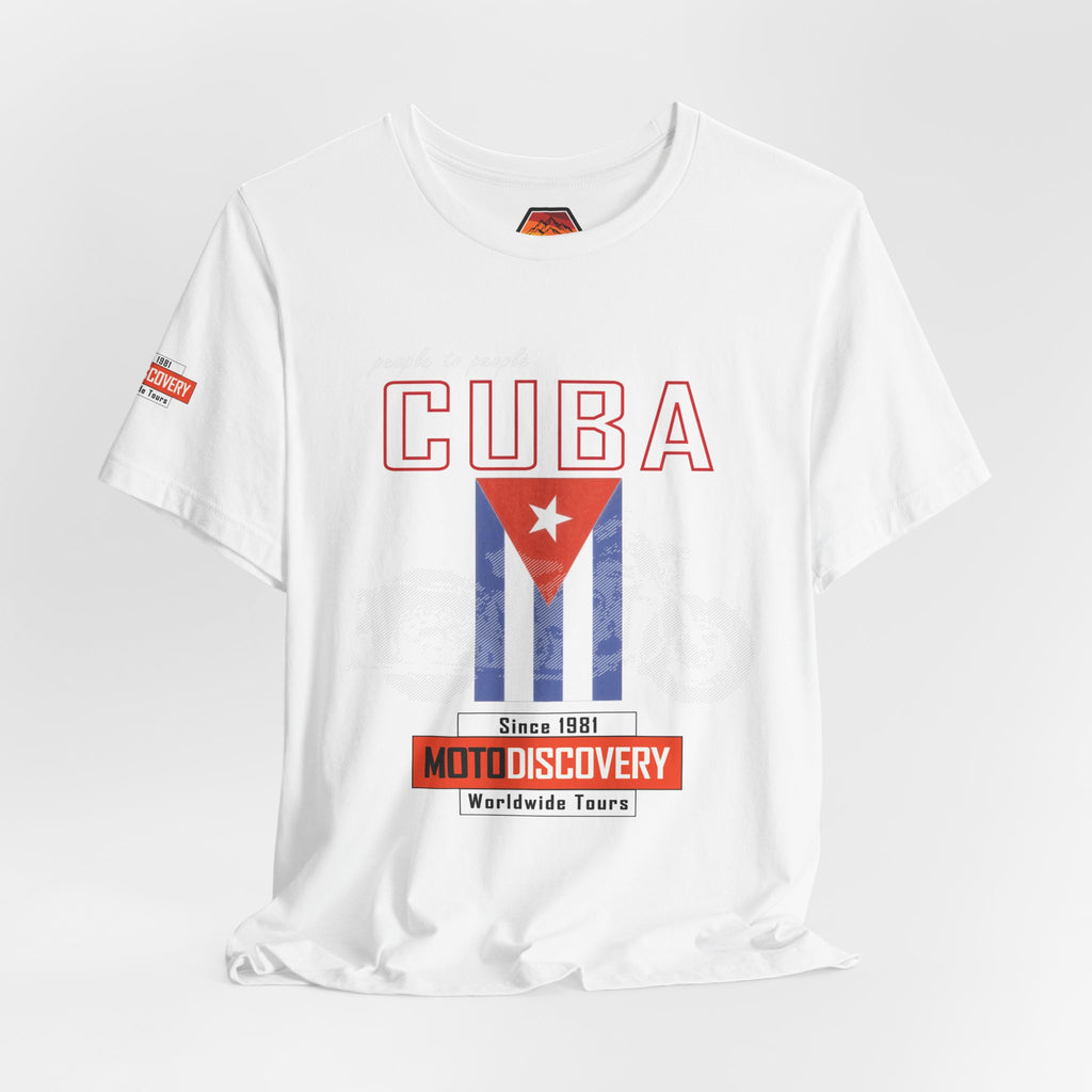 Cuba MotoDiscovery Tee — Vintage Cuban Flag Rider T-Shirt