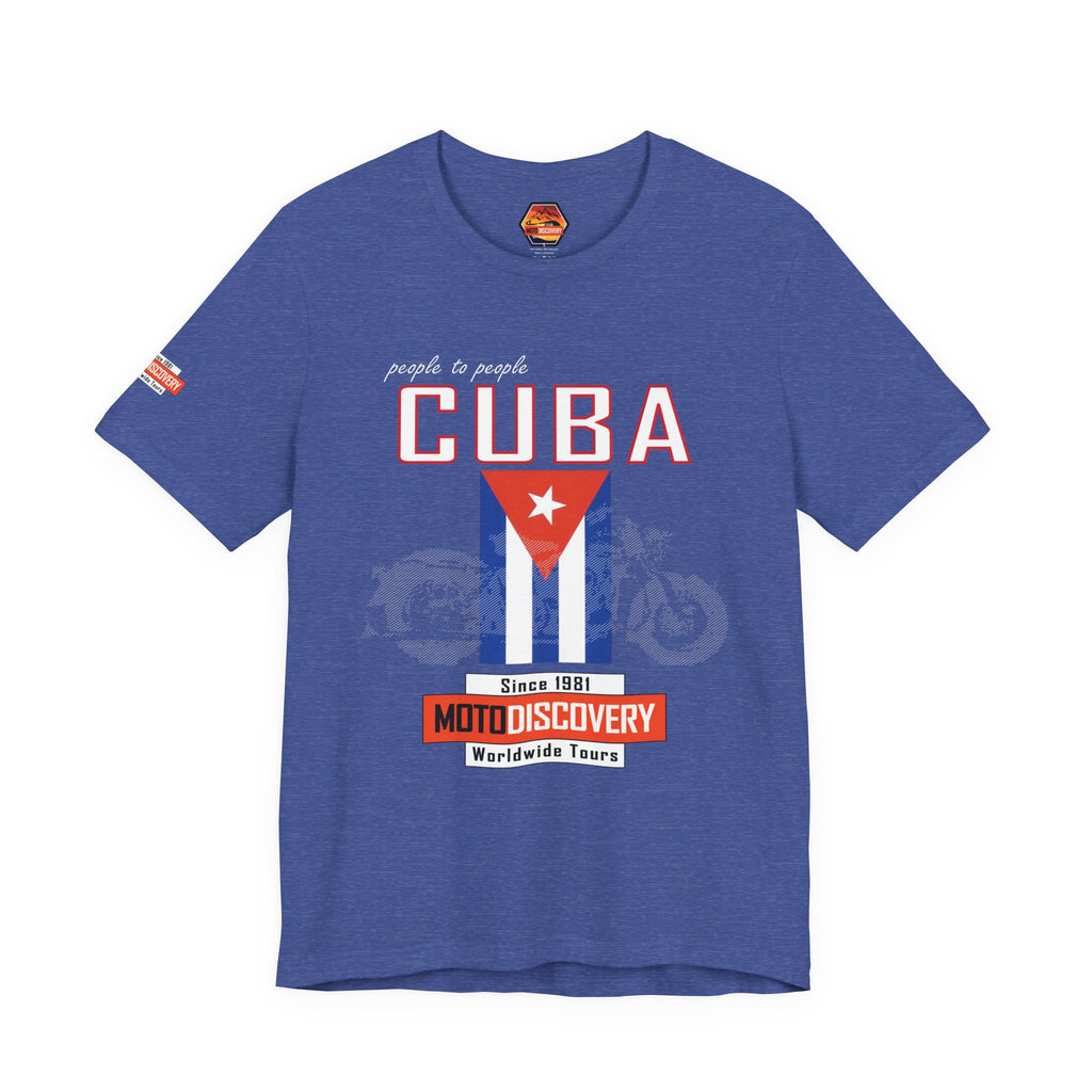 Cuba MotoDiscovery Tee — Vintage Cuban Flag Rider T-Shirt