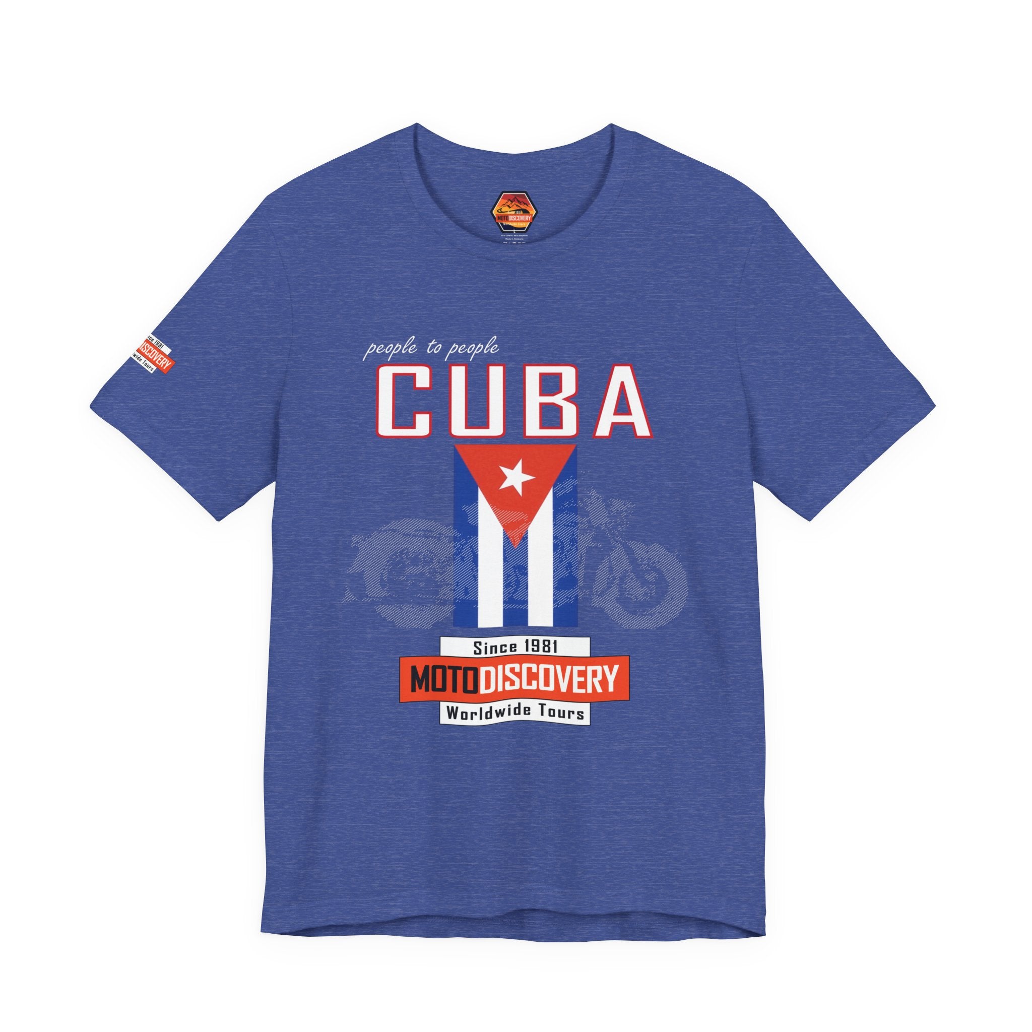 Cuba MotoDiscovery Tee — Vintage Cuban Flag Rider T-Shirt