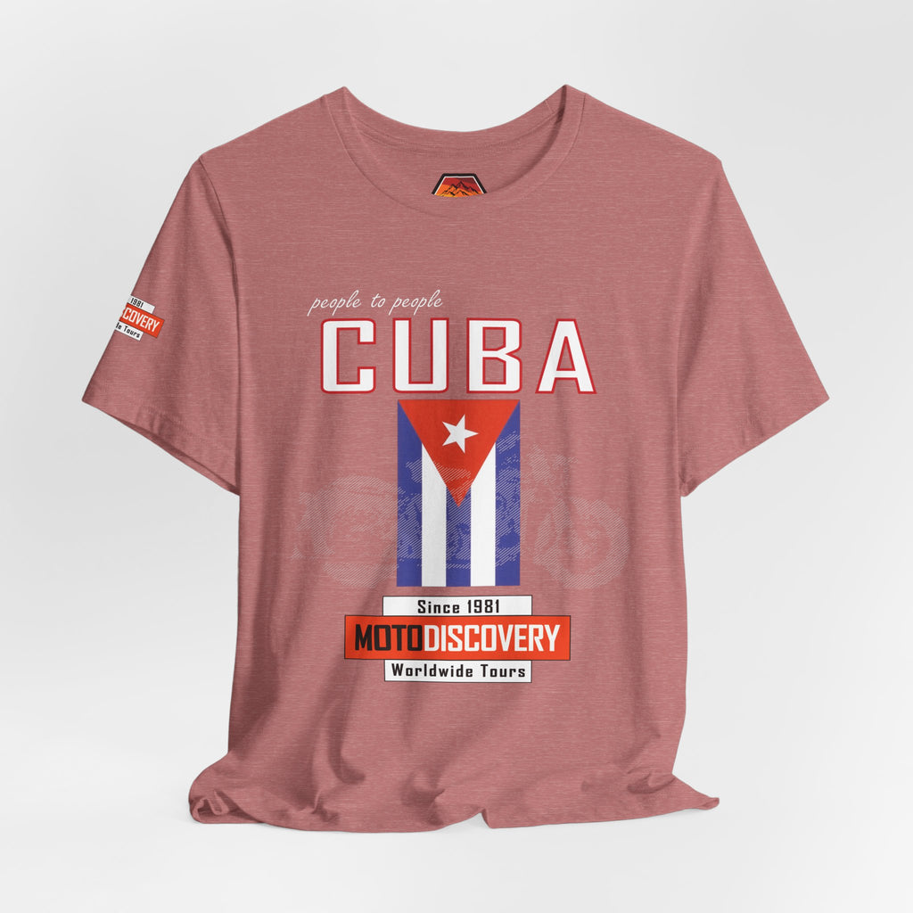 Cuba MotoDiscovery Tee — Vintage Cuban Flag Rider T-Shirt