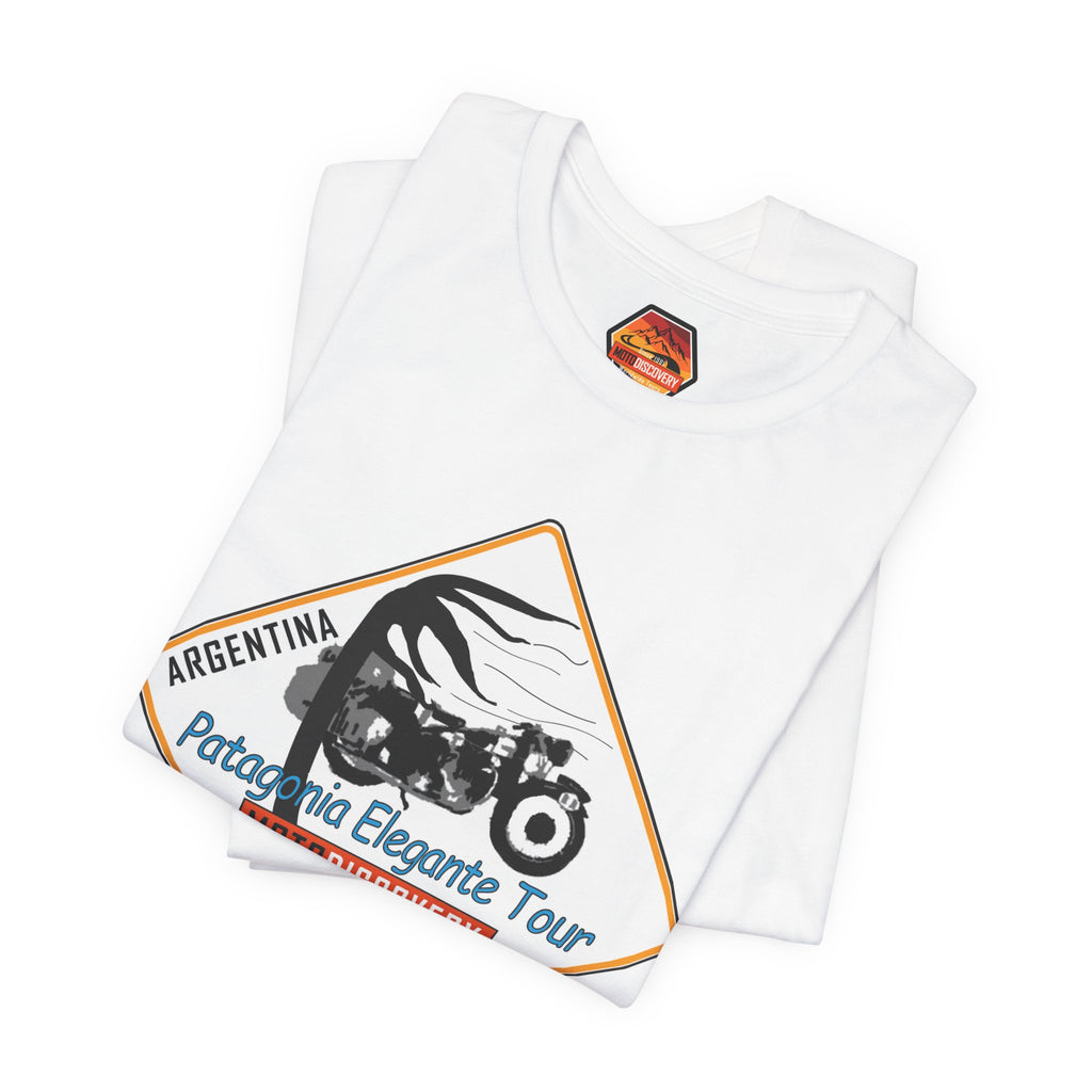 MotoDiscovery Patagonia Tour T-Shirt — 'Patagonia Elegante Tour' Motorcycle Rider Tee