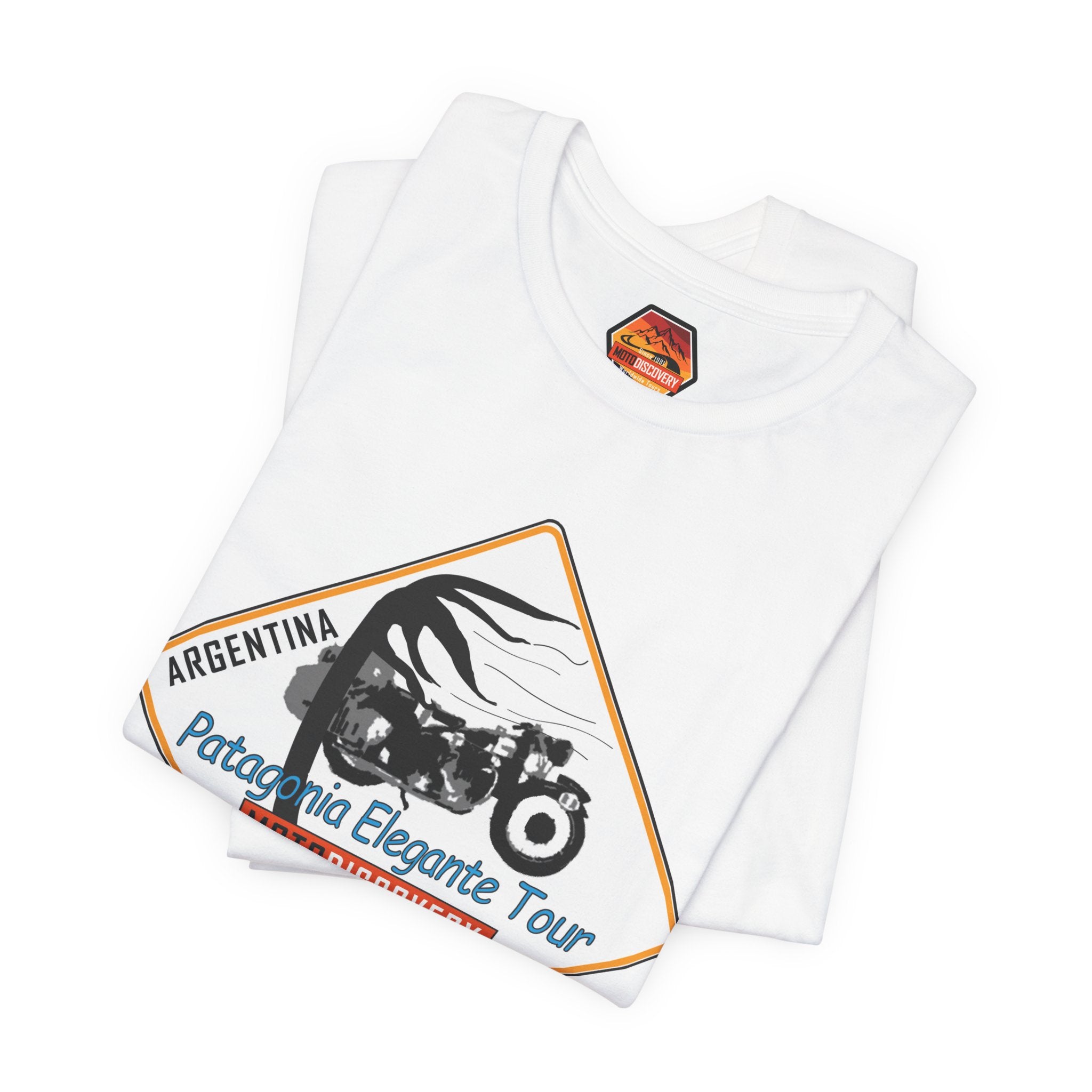 MotoDiscovery Patagonia Tour T-Shirt — 'Patagonia Elegante Tour' Motorcycle Rider Tee