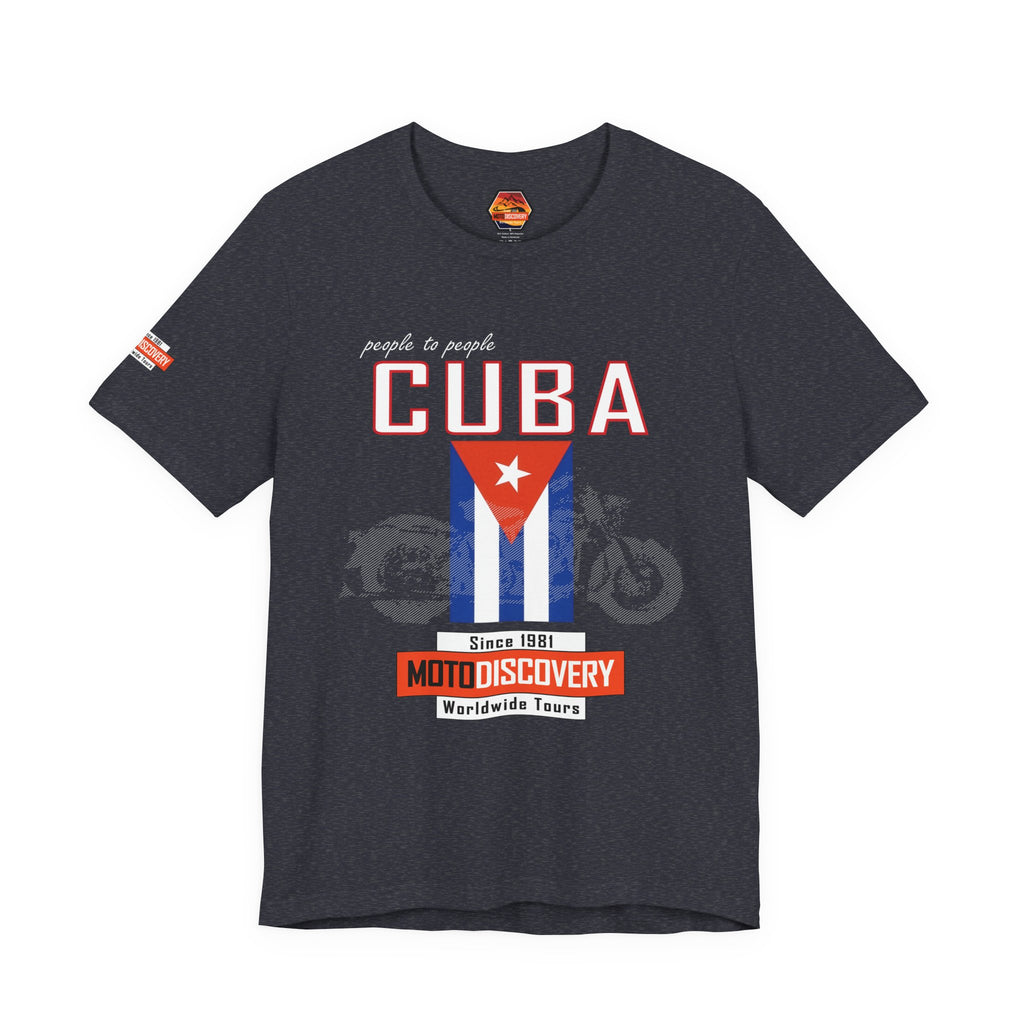 Cuba MotoDiscovery Tee — Vintage Cuban Flag Rider T-Shirt