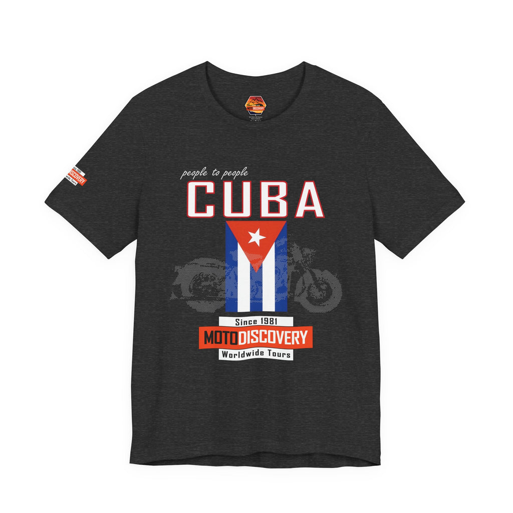 Cuba MotoDiscovery Tee — Vintage Cuban Flag Rider T-Shirt