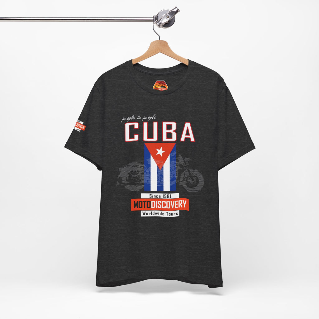 Cuba MotoDiscovery Tee — Vintage Cuban Flag Rider T-Shirt