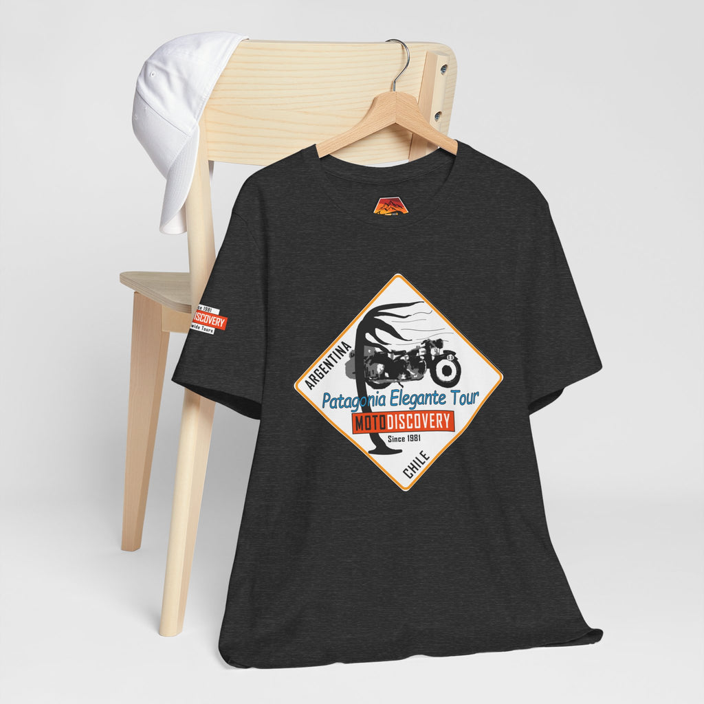 MotoDiscovery Patagonia Tour T-Shirt — 'Patagonia Elegante Tour' Motorcycle Rider Tee
