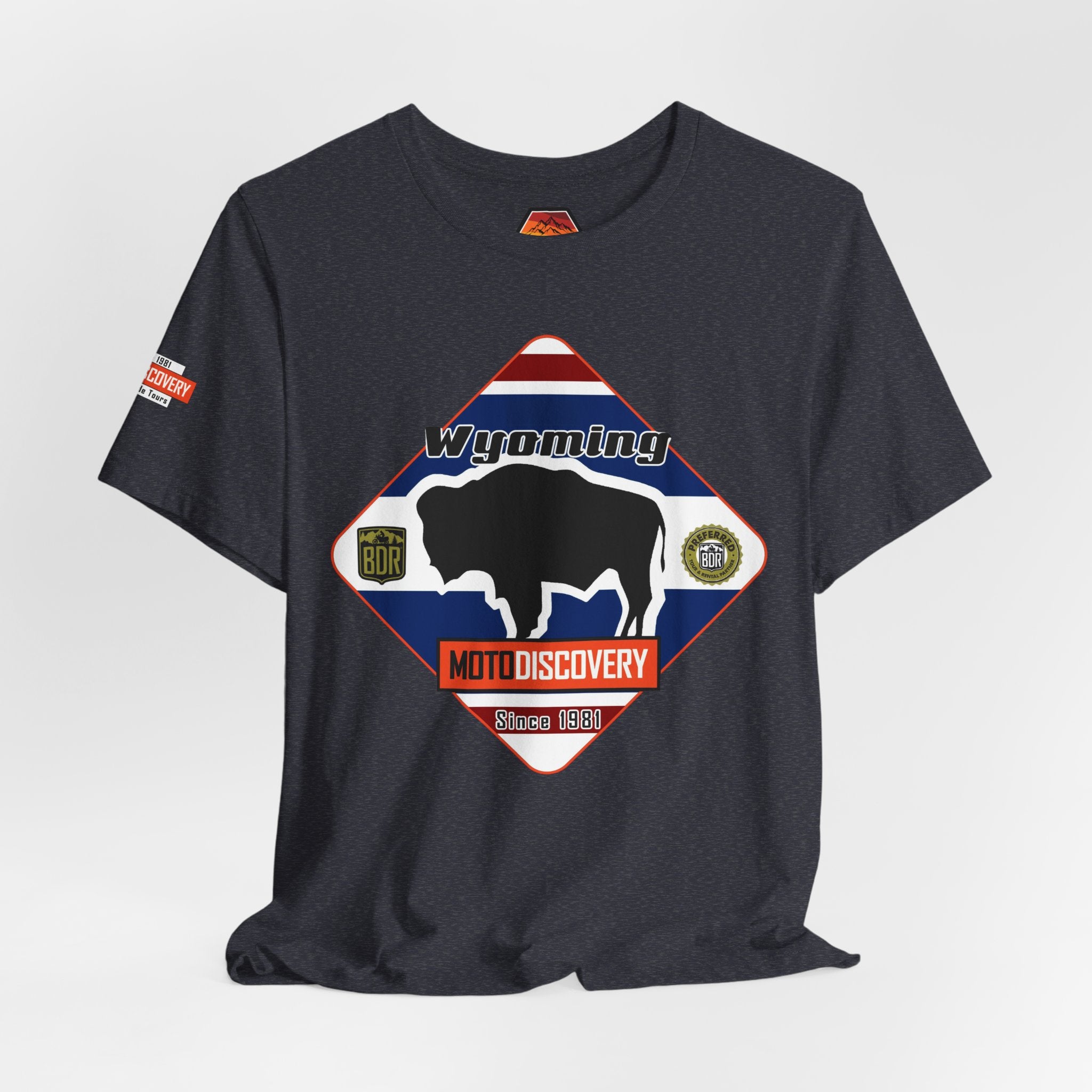 Wyoming BDR  Moto Discovery T‑Shirt — Cool Motorcycle Tee