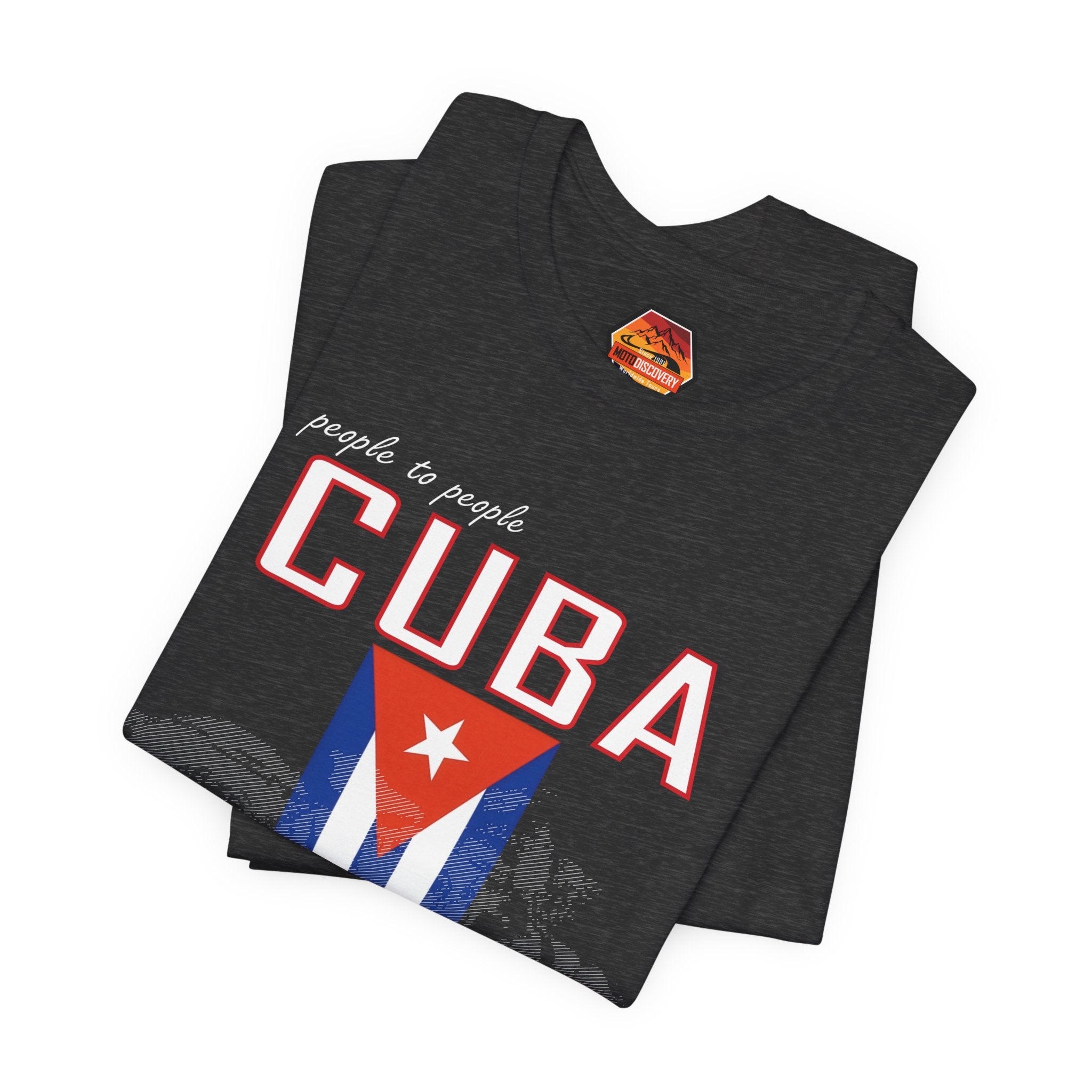 Cuba MotoDiscovery Tee — Vintage Cuban Flag Rider T-Shirt