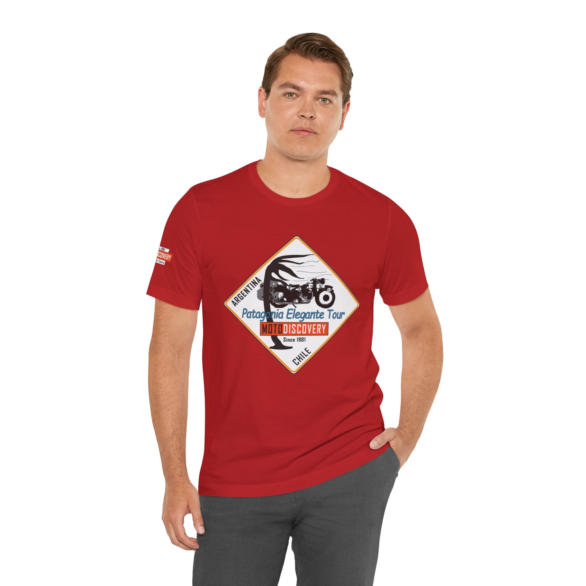 MotoDiscovery Patagonia Tour T-Shirt — 'Patagonia Elegante Tour' Motorcycle Rider Tee