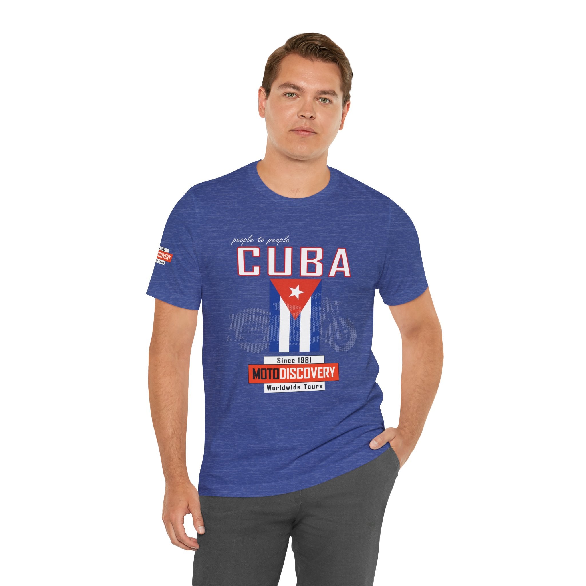 Cuba MotoDiscovery Tee — Vintage Cuban Flag Rider T-Shirt