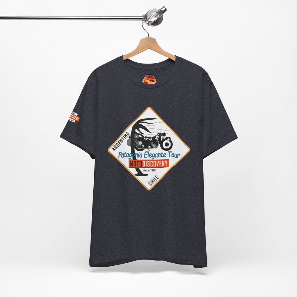 MotoDiscovery Patagonia Tour T-Shirt — 'Patagonia Elegante Tour' Motorcycle Rider Tee