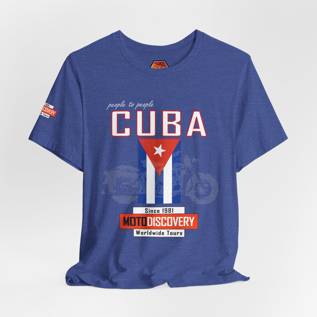 Cuba MotoDiscovery Tee — Vintage Cuban Flag Rider T-Shirt