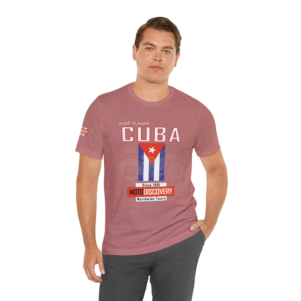 Cuba MotoDiscovery Tee — Vintage Cuban Flag Rider T-Shirt
