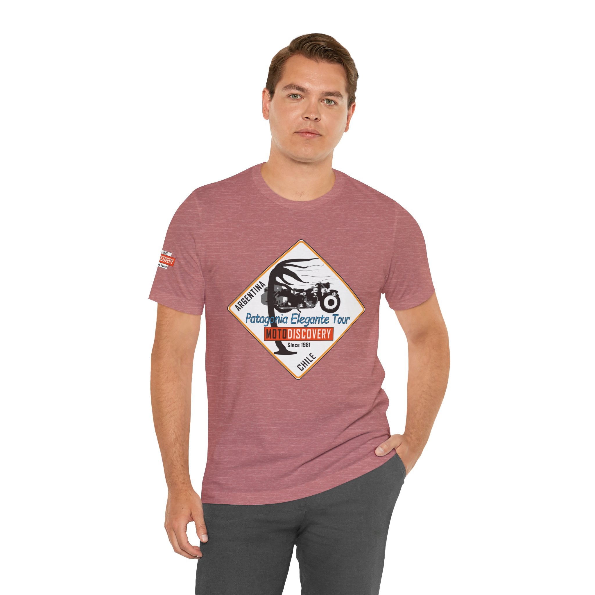MotoDiscovery Patagonia Tour T-Shirt — 'Patagonia Elegante Tour' Motorcycle Rider Tee