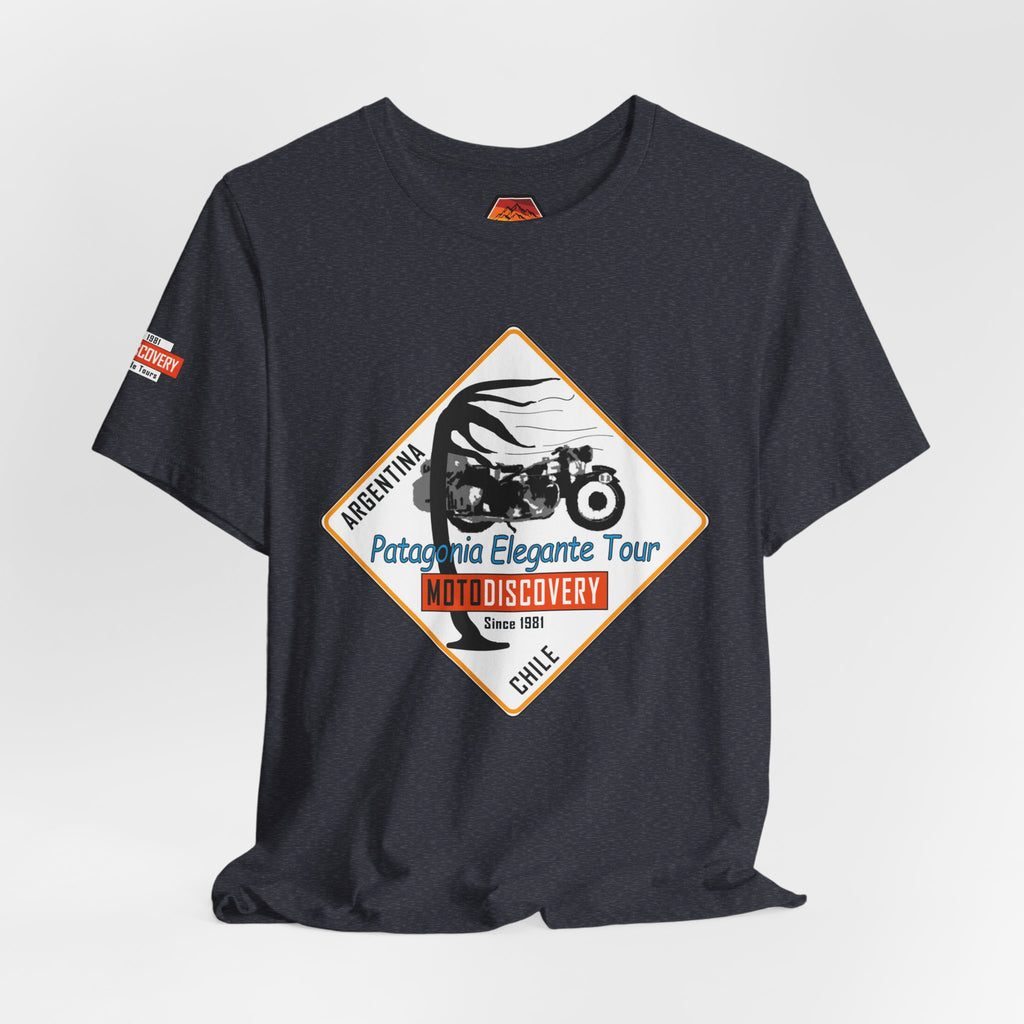 MotoDiscovery Patagonia Tour T-Shirt — 'Patagonia Elegante Tour' Motorcycle Rider Tee