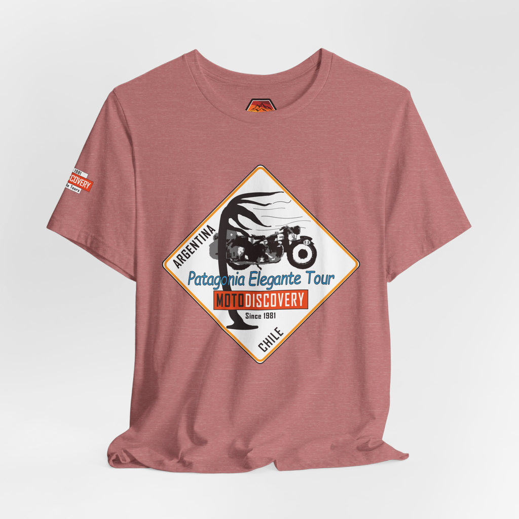 MotoDiscovery Patagonia Tour T-Shirt — 'Patagonia Elegante Tour' Motorcycle Rider Tee