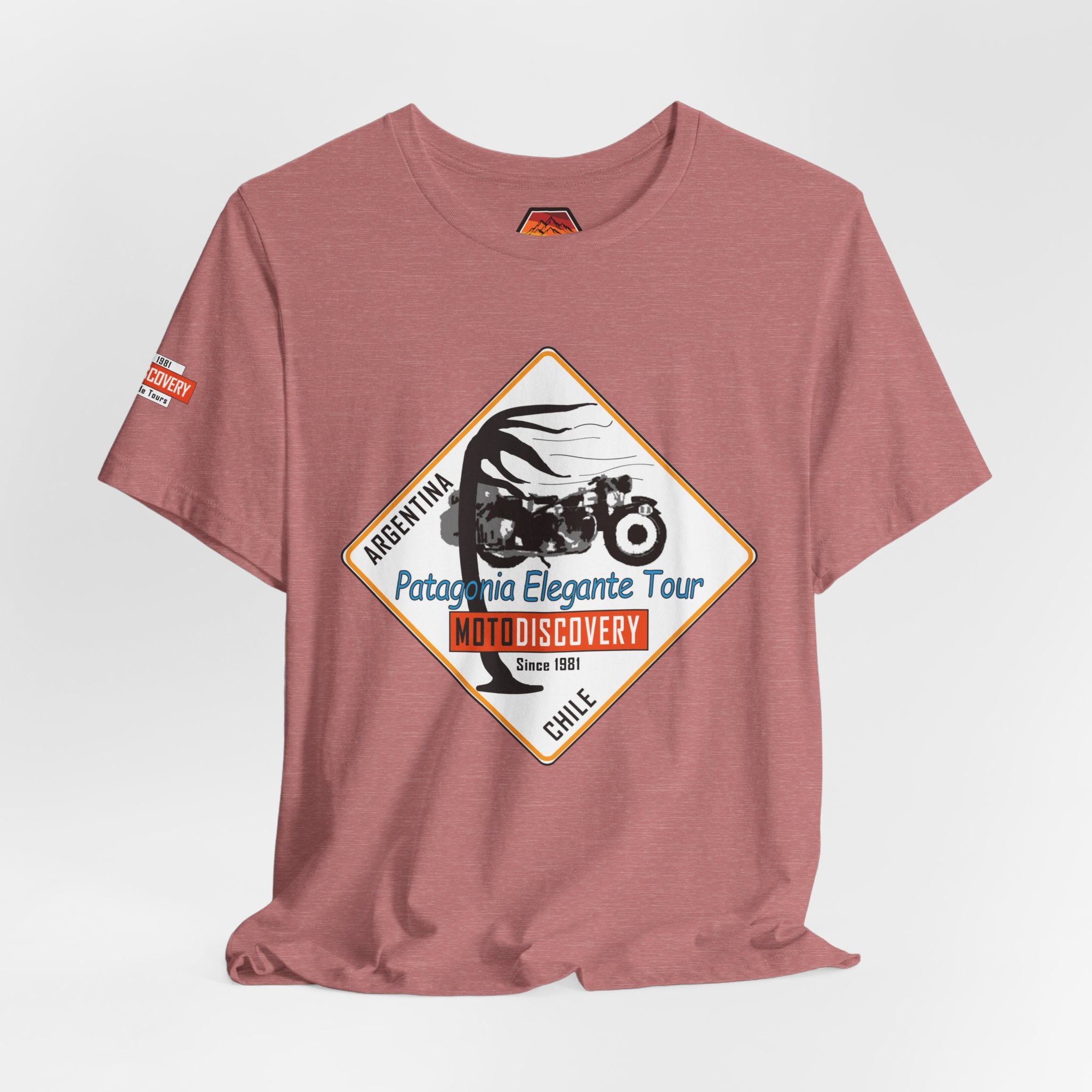 MotoDiscovery Patagonia Tour T-Shirt — 'Patagonia Elegante Tour' Motorcycle Rider Tee