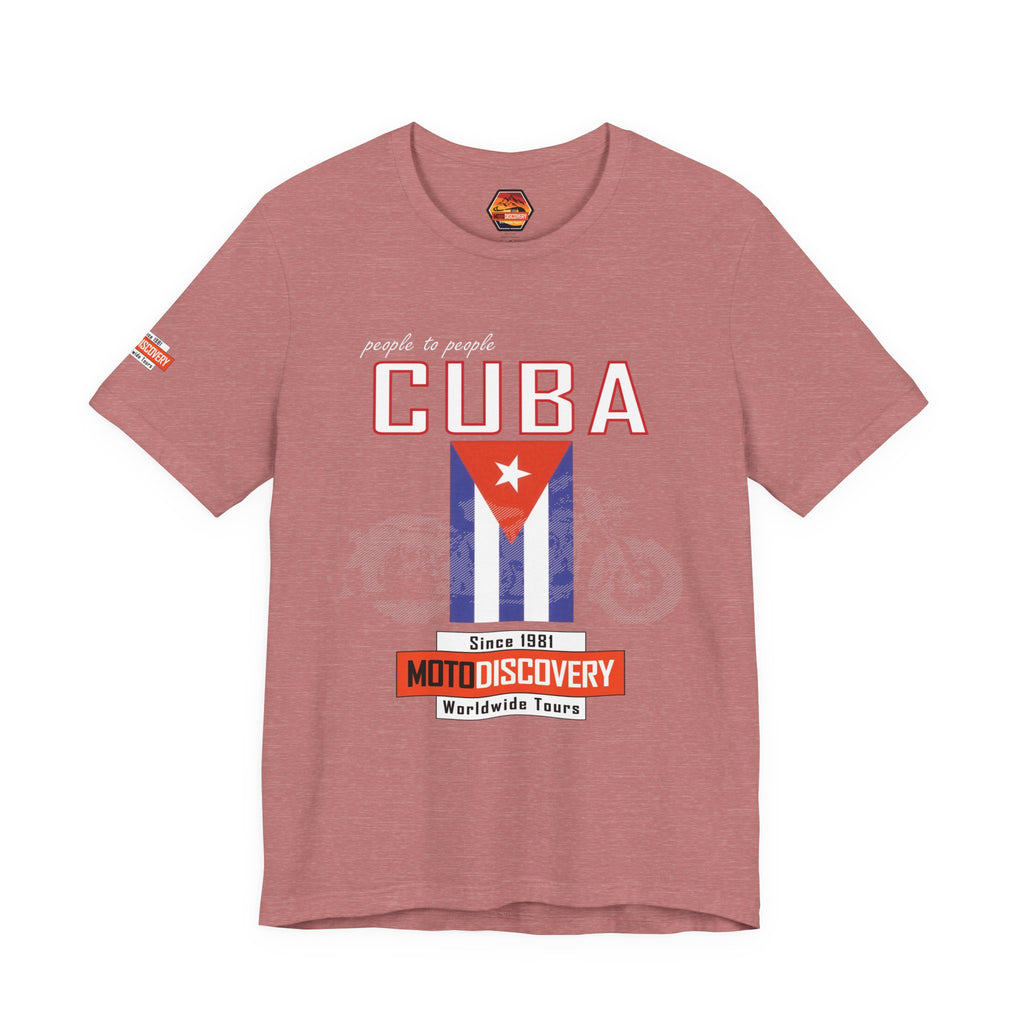 Cuba MotoDiscovery Tee — Vintage Cuban Flag Rider T-Shirt