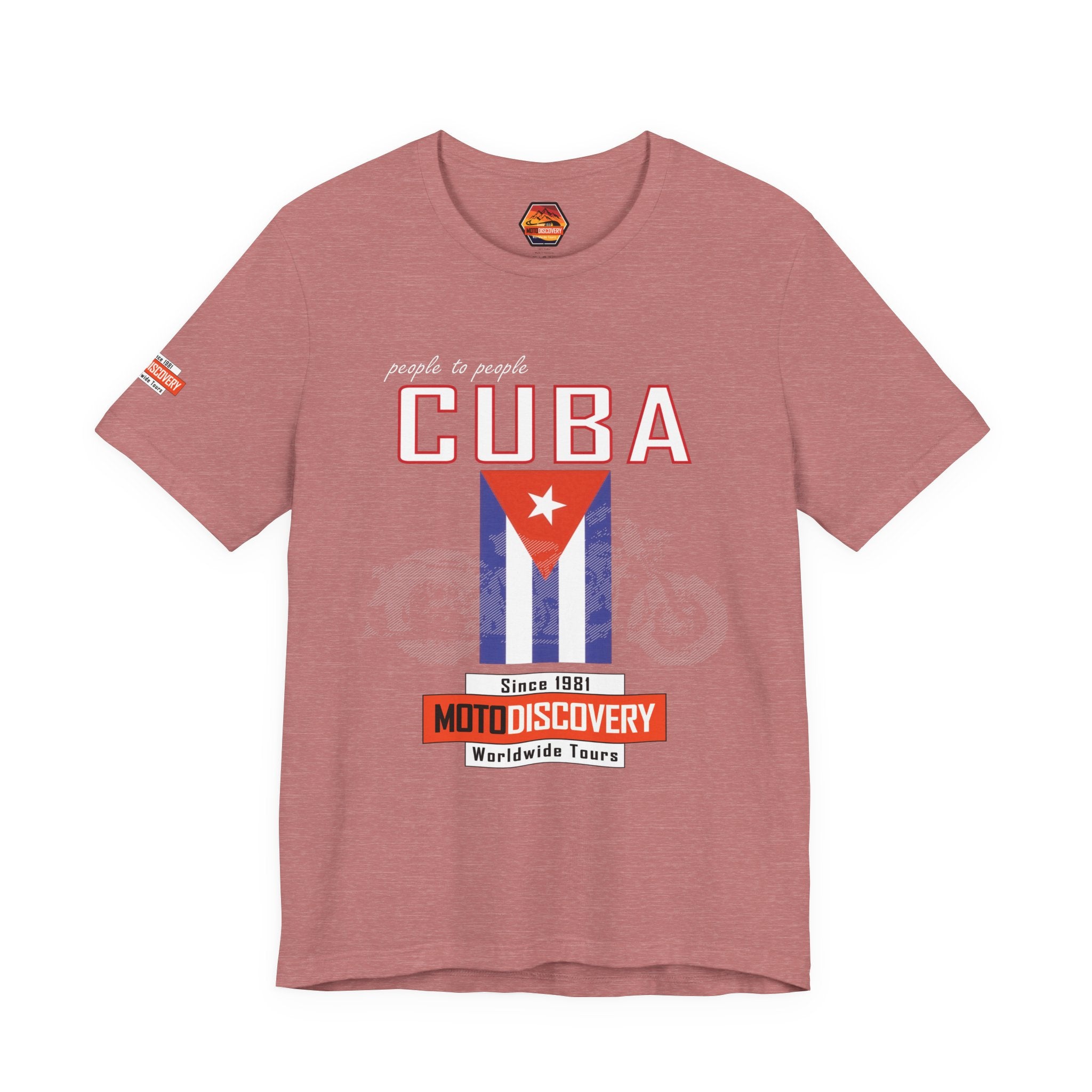Cuba MotoDiscovery Tee — Vintage Cuban Flag Rider T-Shirt