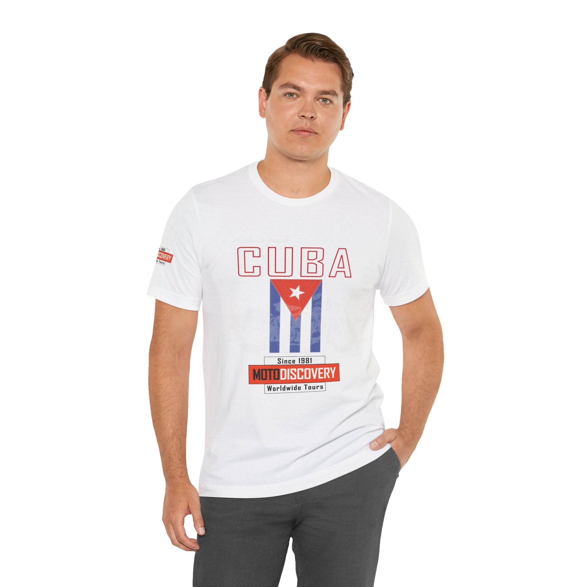Cuba MotoDiscovery Tee — Vintage Cuban Flag Rider T-Shirt