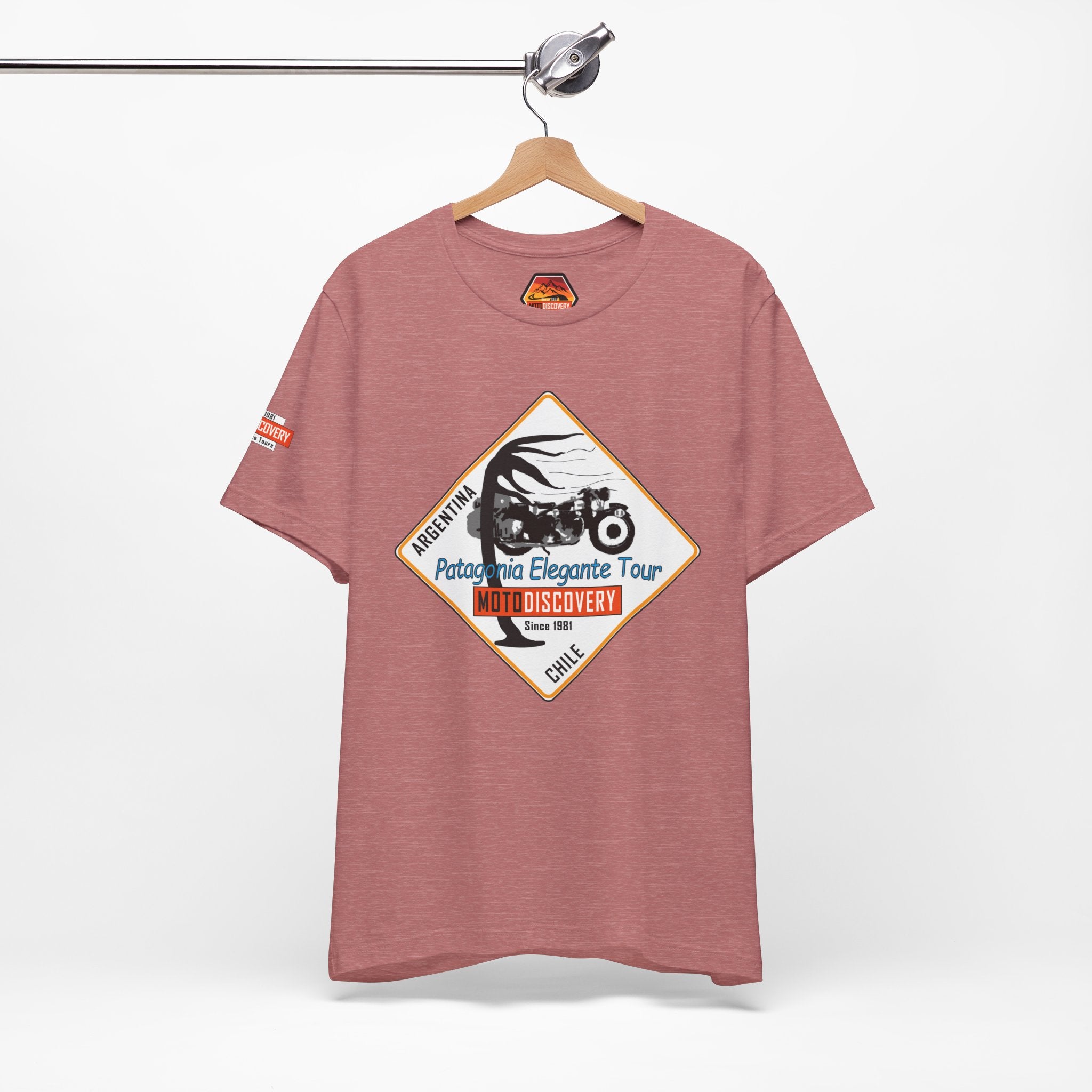 MotoDiscovery Patagonia Tour T-Shirt — 'Patagonia Elegante Tour' Motorcycle Rider Tee
