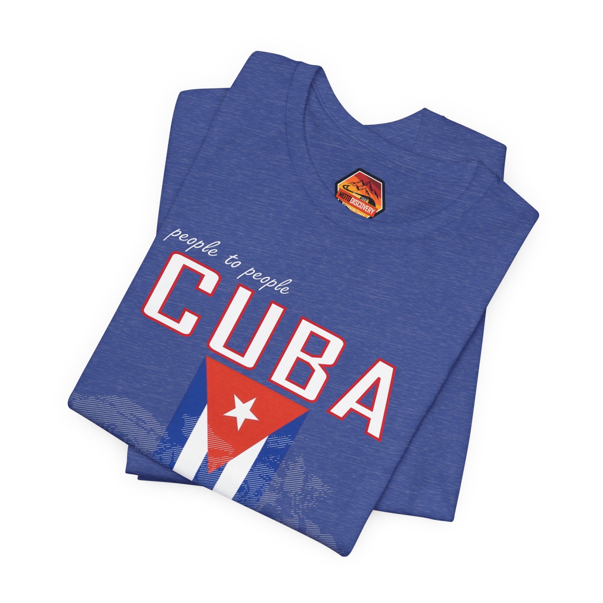 Cuba MotoDiscovery Tee — Vintage Cuban Flag Rider T-Shirt