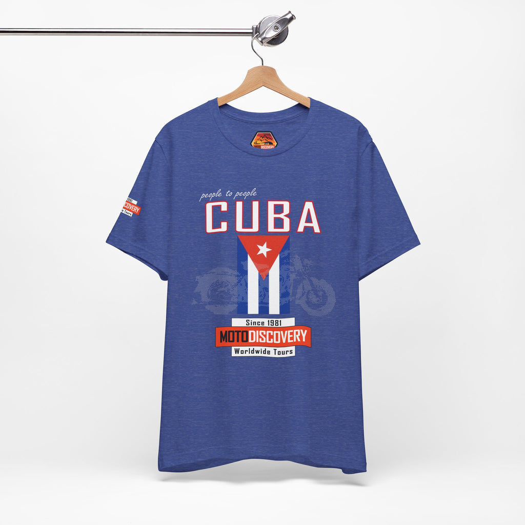 Cuba MotoDiscovery Tee — Vintage Cuban Flag Rider T-Shirt