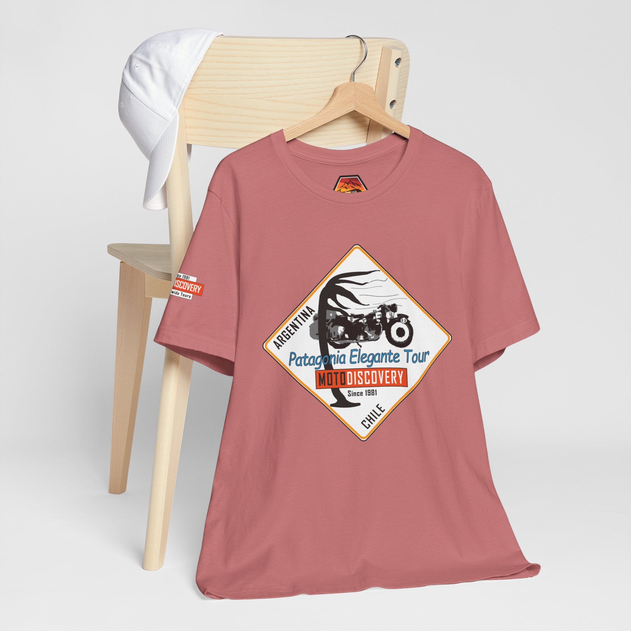 MotoDiscovery Patagonia Tour T-Shirt — 'Patagonia Elegante Tour' Motorcycle Rider Tee