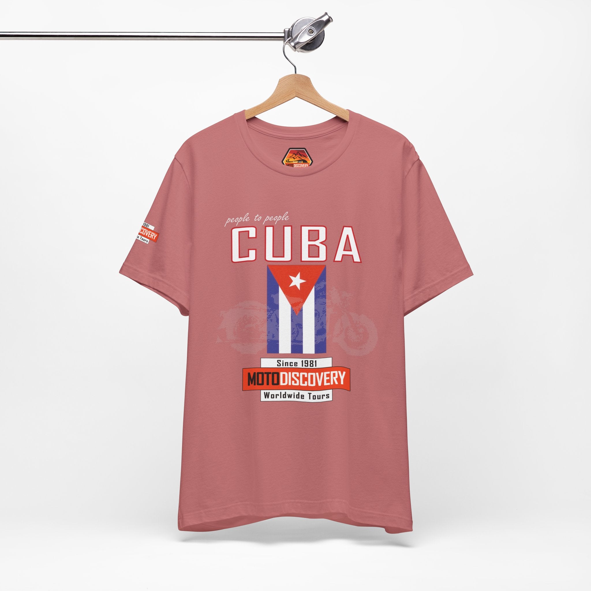 Cuba MotoDiscovery Tee — Vintage Cuban Flag Rider T-Shirt