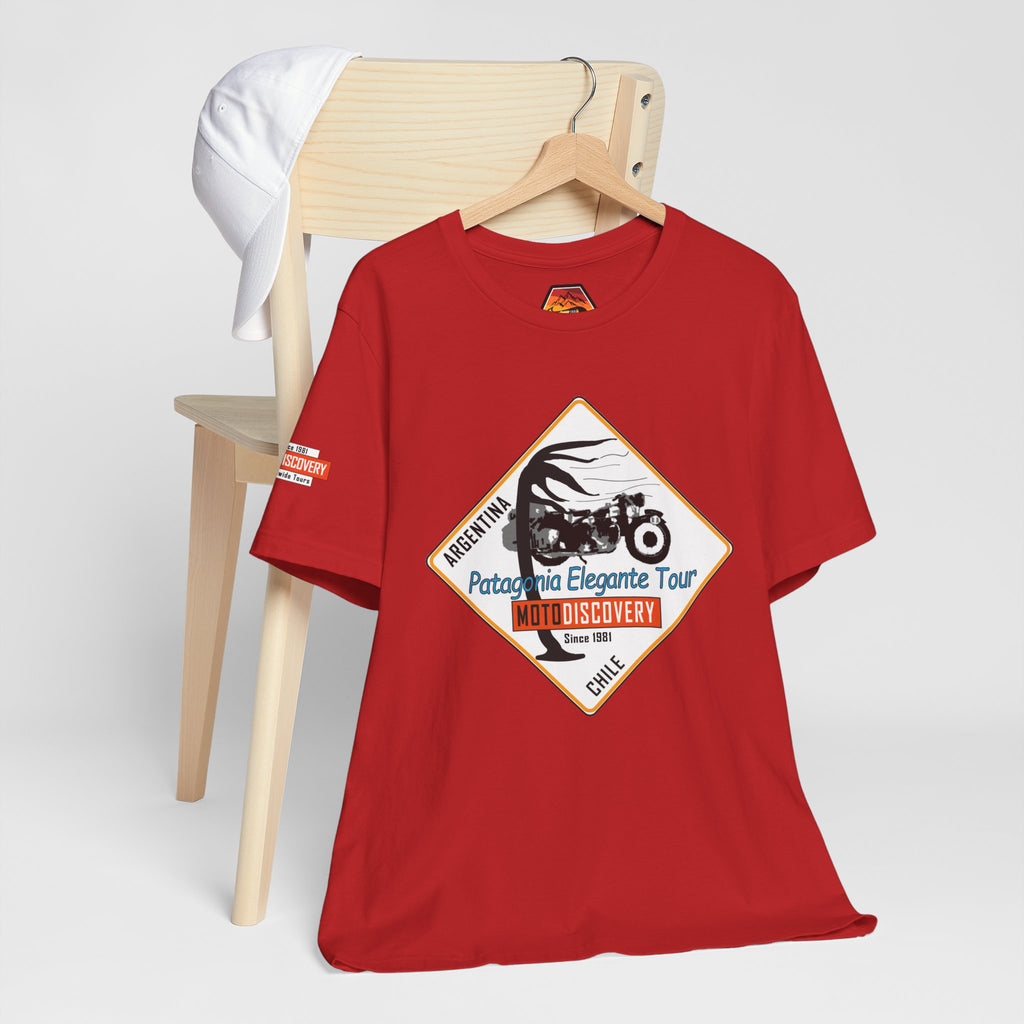 MotoDiscovery Patagonia Tour T-Shirt — 'Patagonia Elegante Tour' Motorcycle Rider Tee