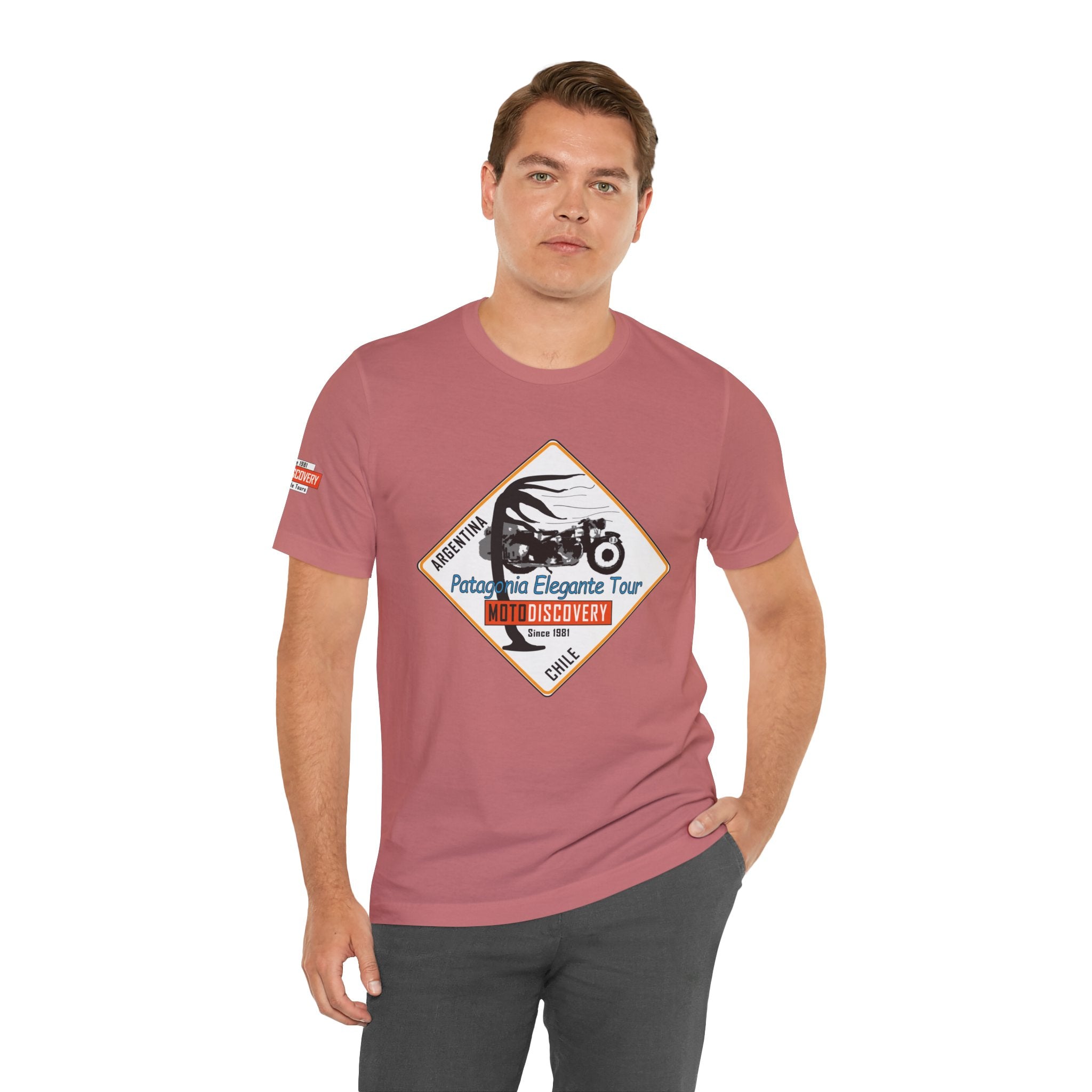 MotoDiscovery Patagonia Tour T-Shirt — 'Patagonia Elegante Tour' Motorcycle Rider Tee