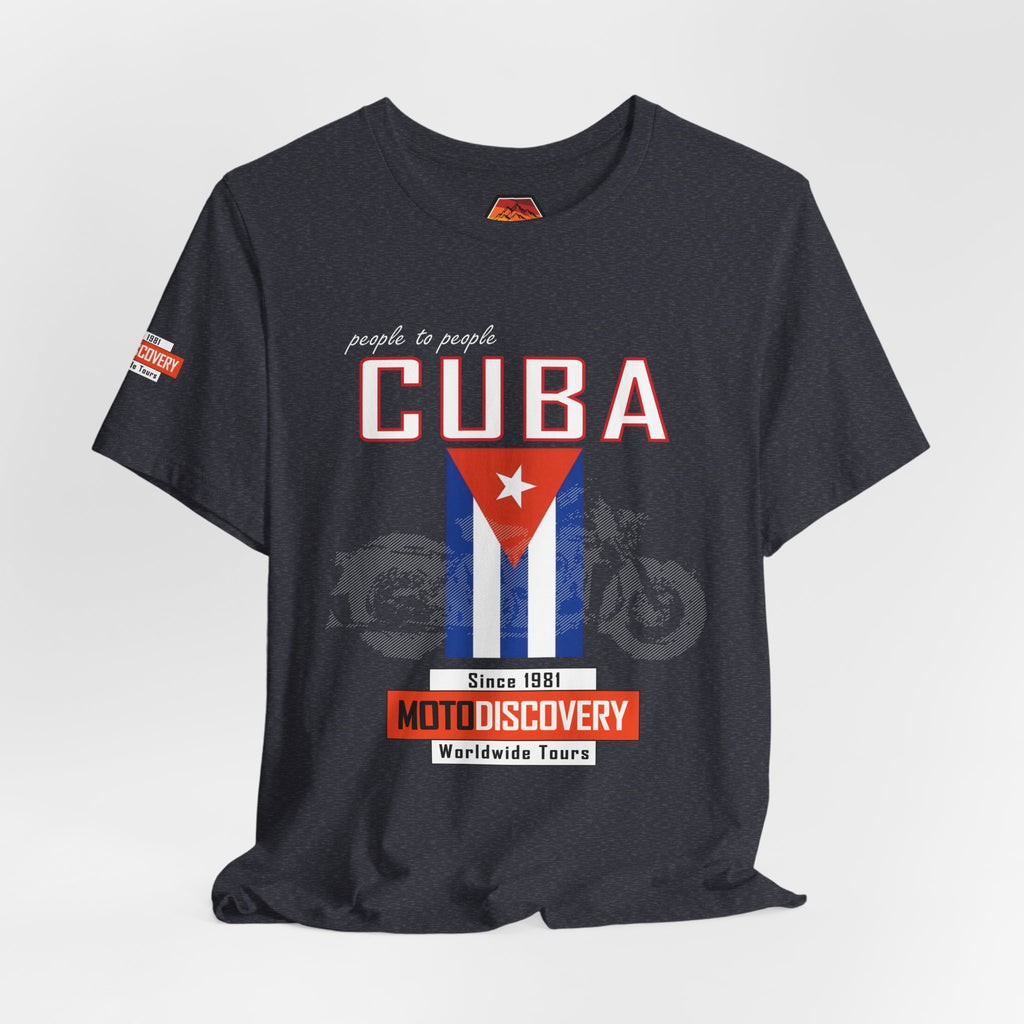 Cuba MotoDiscovery Tee — Vintage Cuban Flag Rider T-Shirt