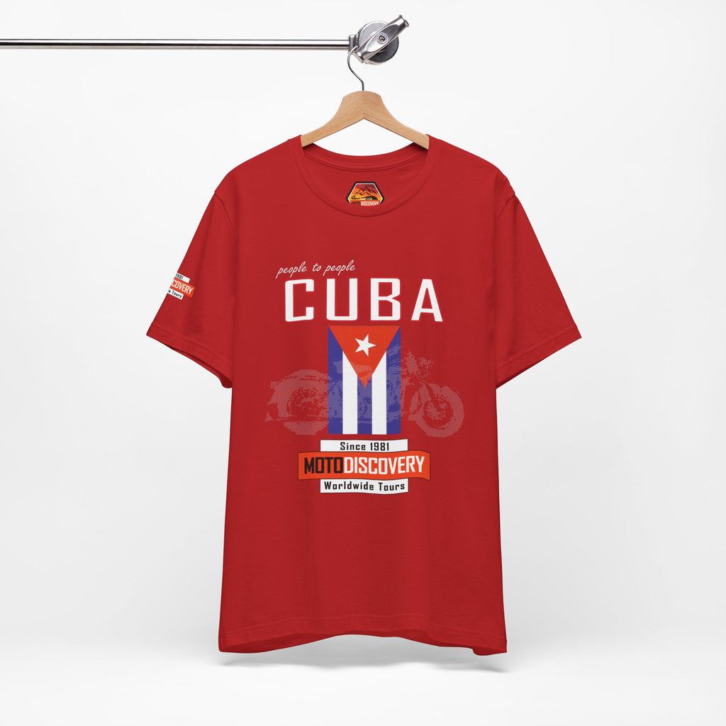 Cuba MotoDiscovery Tee — Vintage Cuban Flag Rider T-Shirt