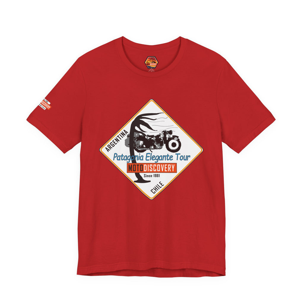 MotoDiscovery Patagonia Tour T-Shirt — 'Patagonia Elegante Tour' Motorcycle Rider Tee