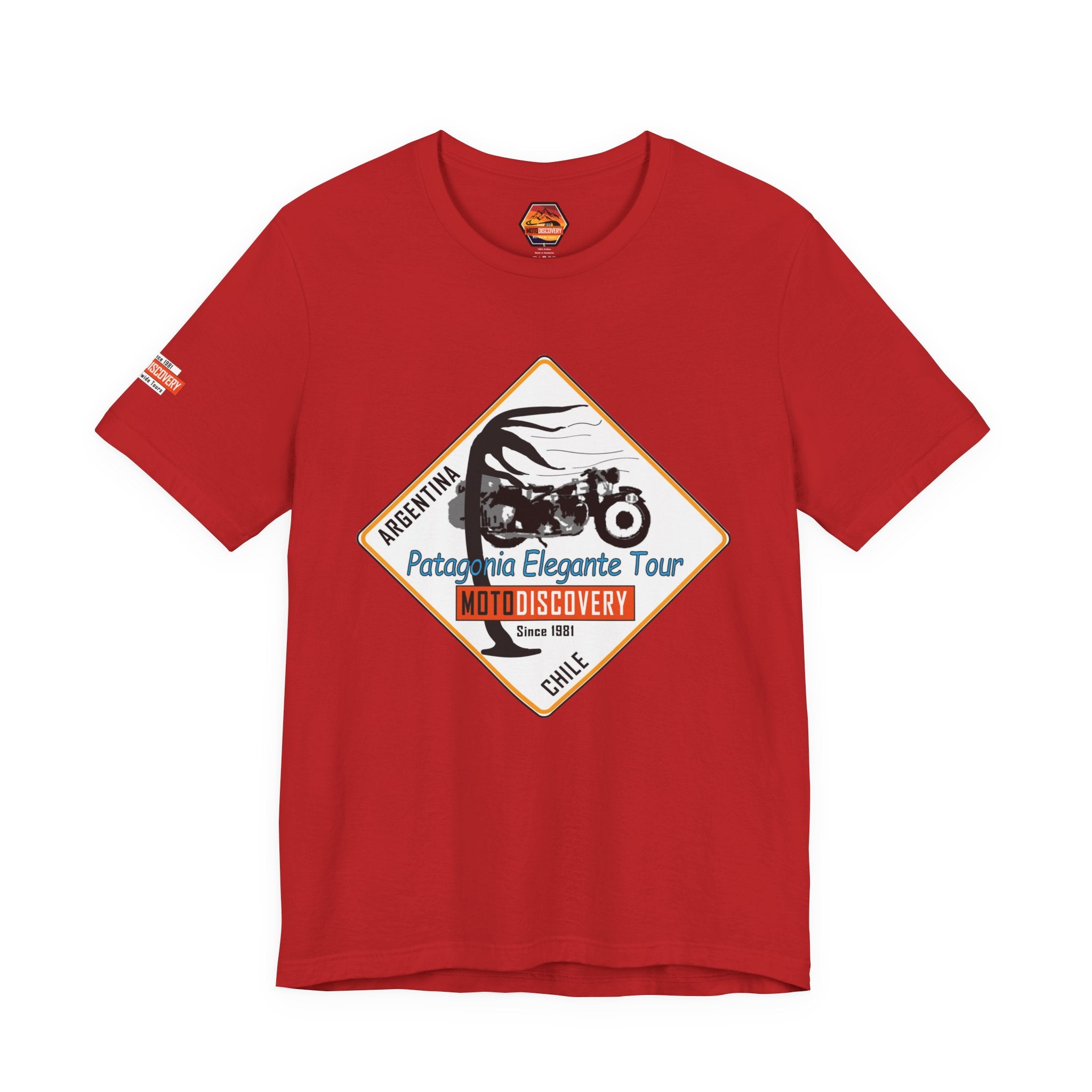MotoDiscovery Patagonia Tour T-Shirt — 'Patagonia Elegante Tour' Motorcycle Rider Tee