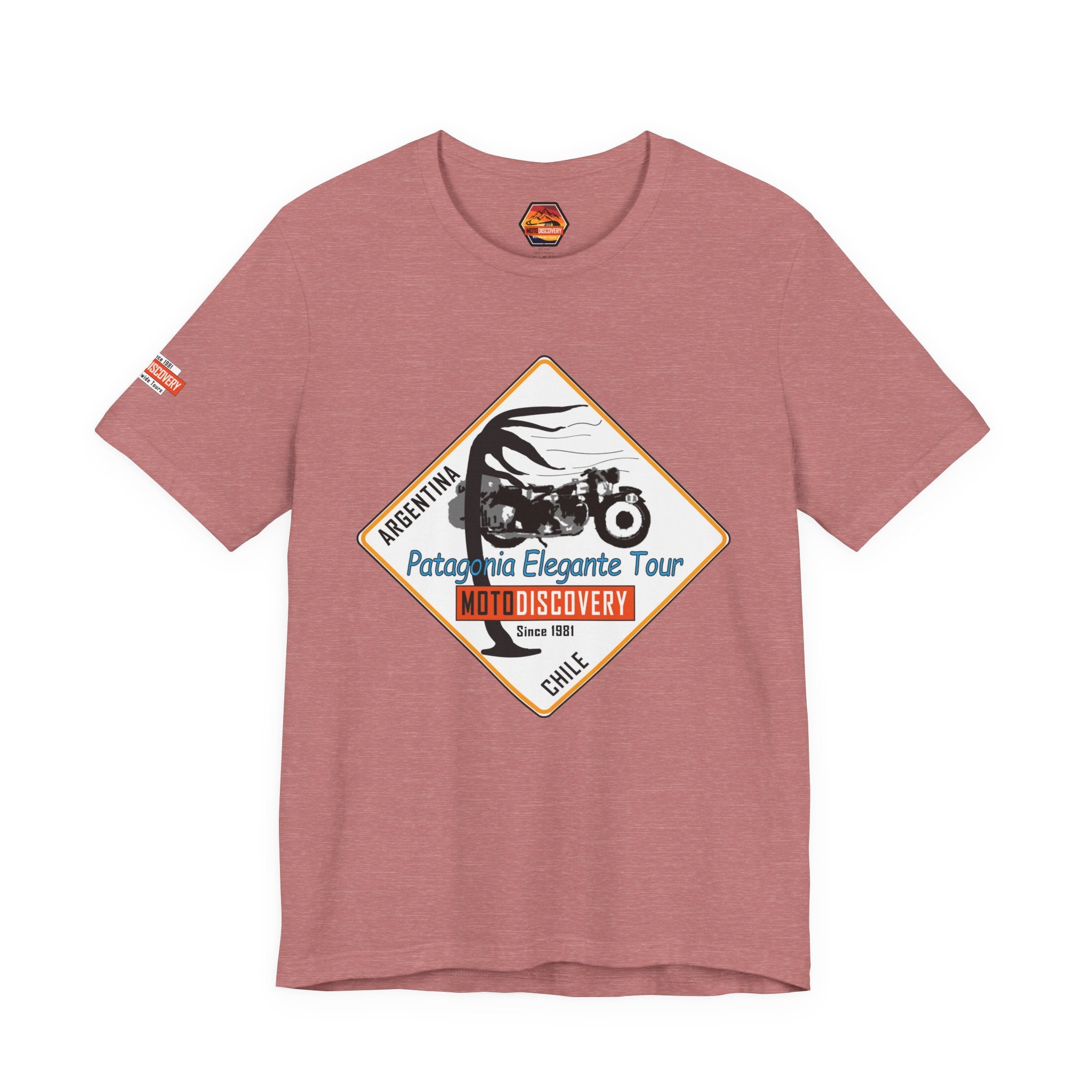 MotoDiscovery Patagonia Tour T-Shirt — 'Patagonia Elegante Tour' Motorcycle Rider Tee