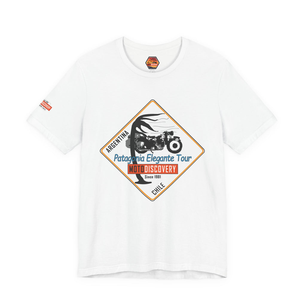 MotoDiscovery Patagonia Tour T-Shirt — 'Patagonia Elegante Tour' Motorcycle Rider Tee