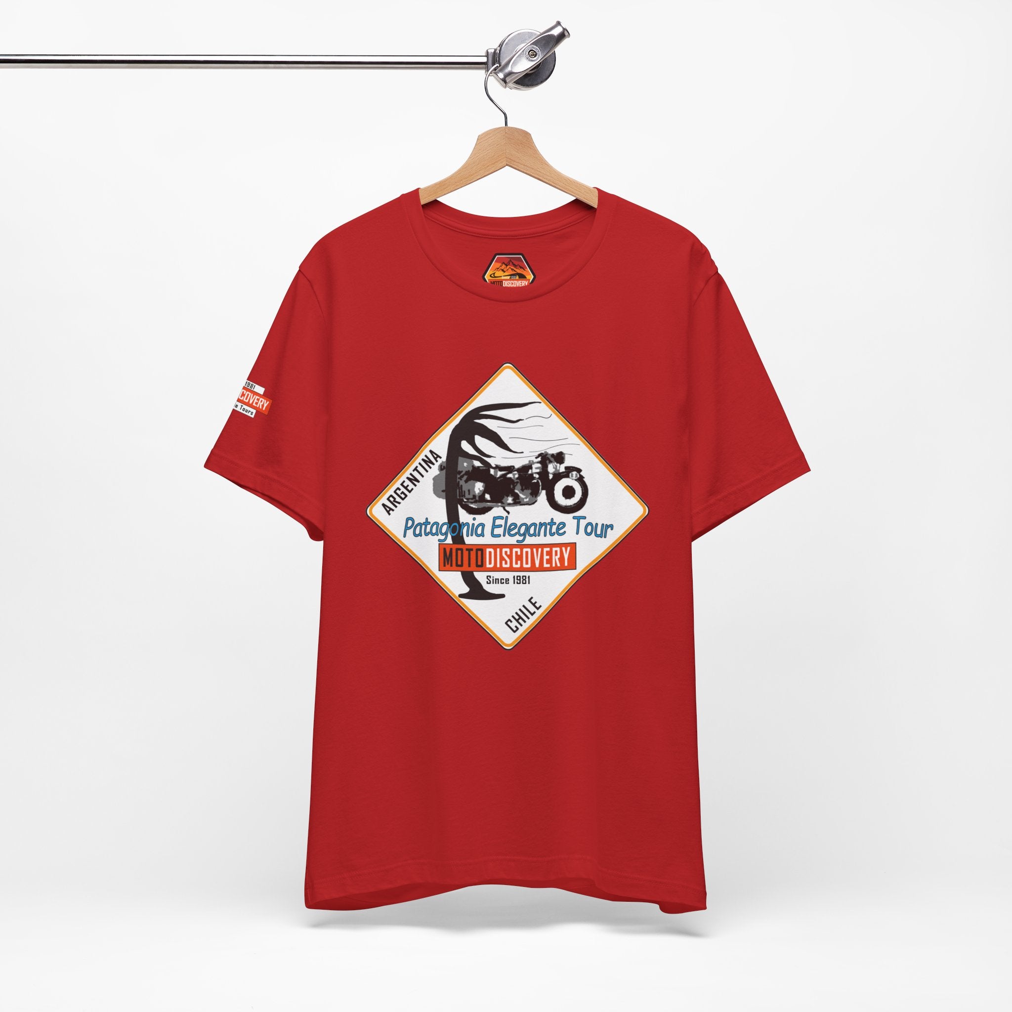 MotoDiscovery Patagonia Tour T-Shirt — 'Patagonia Elegante Tour' Motorcycle Rider Tee