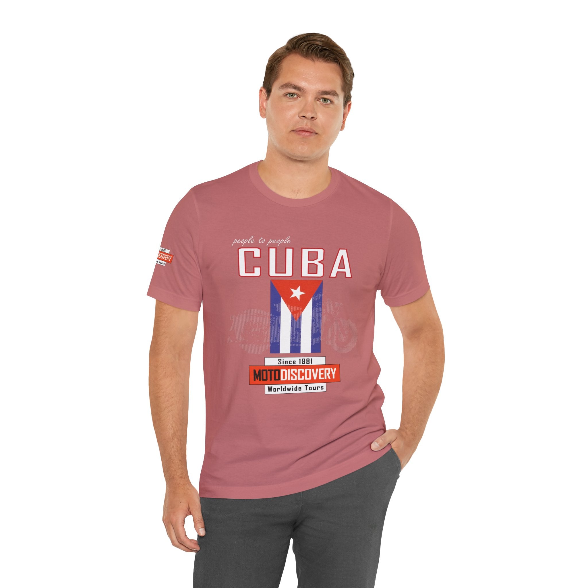 Cuba MotoDiscovery Tee — Vintage Cuban Flag Rider T-Shirt