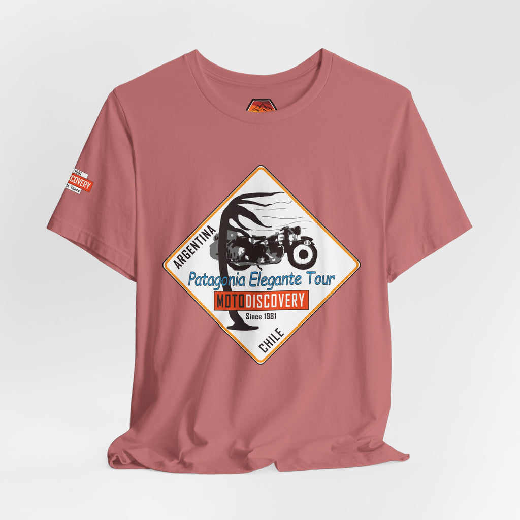 MotoDiscovery Patagonia Tour T-Shirt — 'Patagonia Elegante Tour' Motorcycle Rider Tee