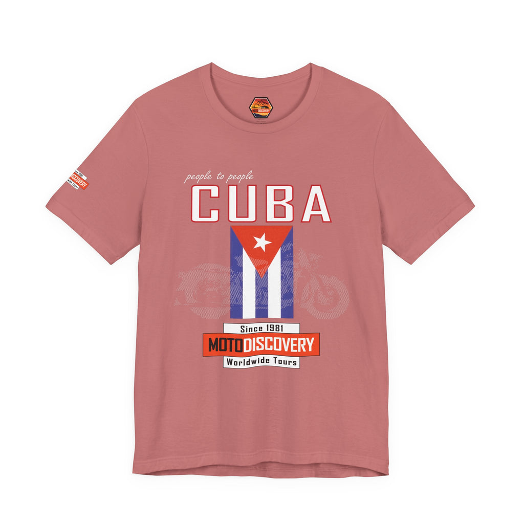 Cuba MotoDiscovery Tee — Vintage Cuban Flag Rider T-Shirt