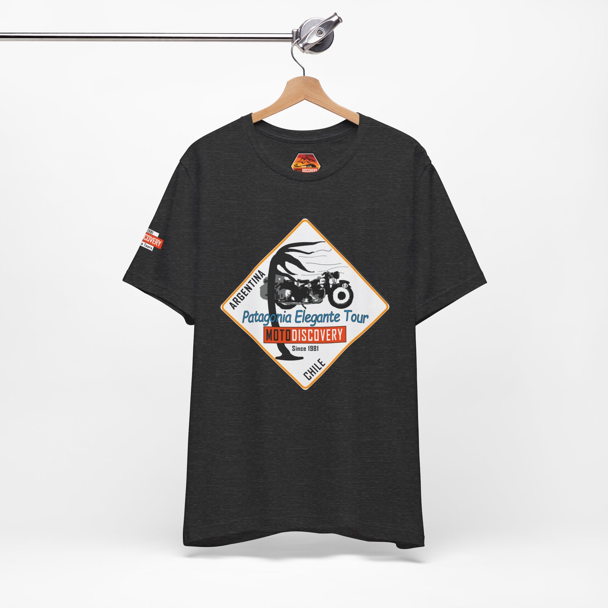 MotoDiscovery Patagonia Tour T-Shirt — 'Patagonia Elegante Tour' Motorcycle Rider Tee