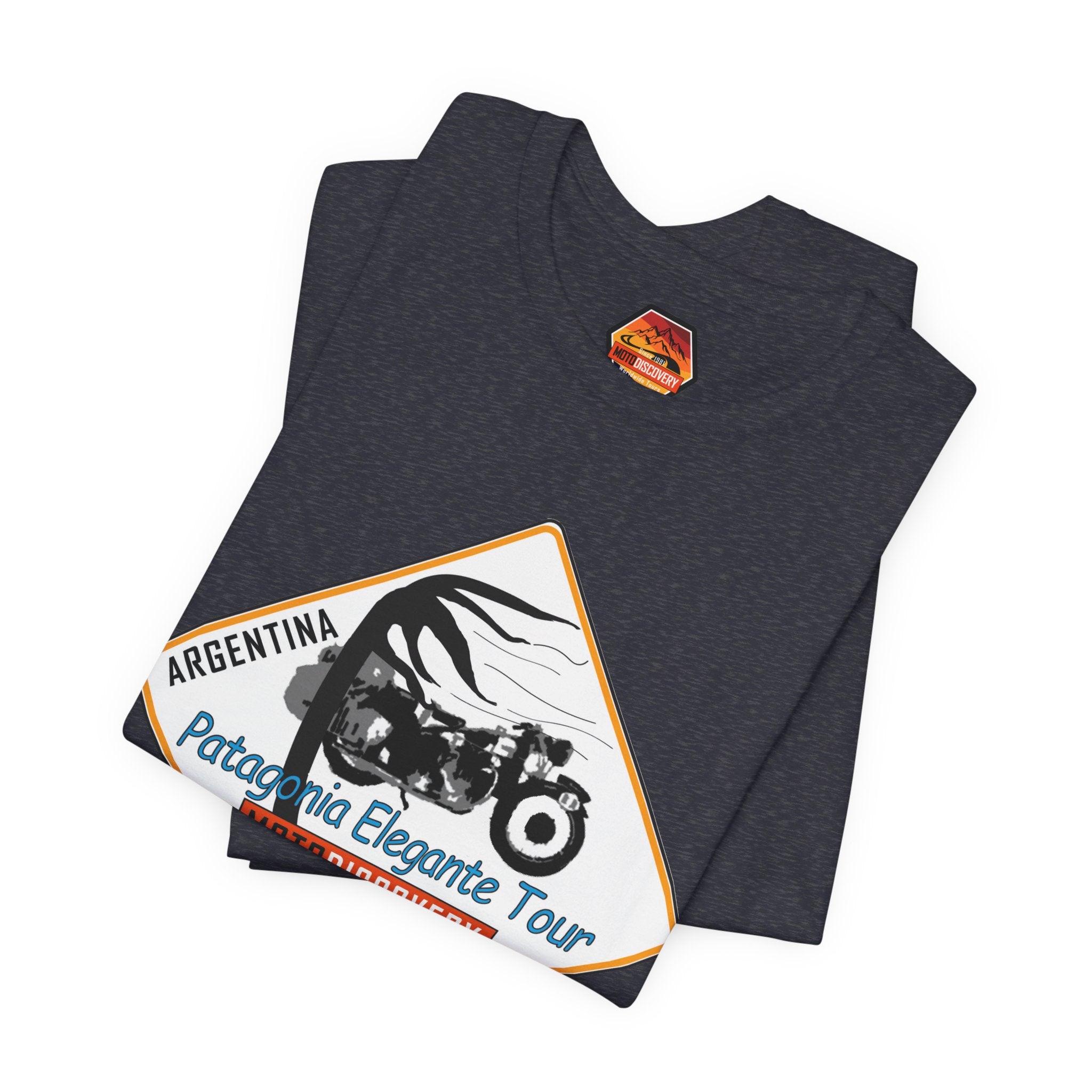 MotoDiscovery Patagonia Tour T-Shirt — 'Patagonia Elegante Tour' Motorcycle Rider Tee