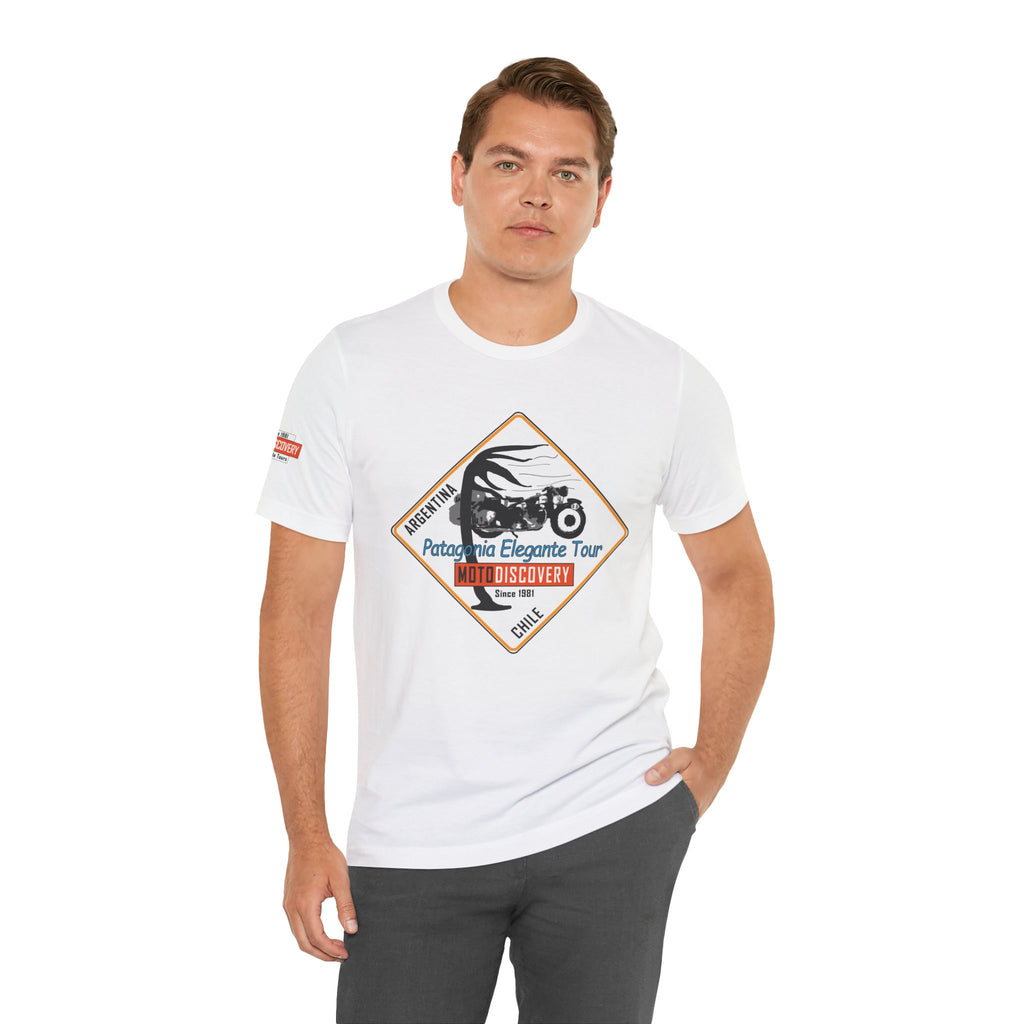 MotoDiscovery Patagonia Tour T-Shirt — 'Patagonia Elegante Tour' Motorcycle Rider Tee