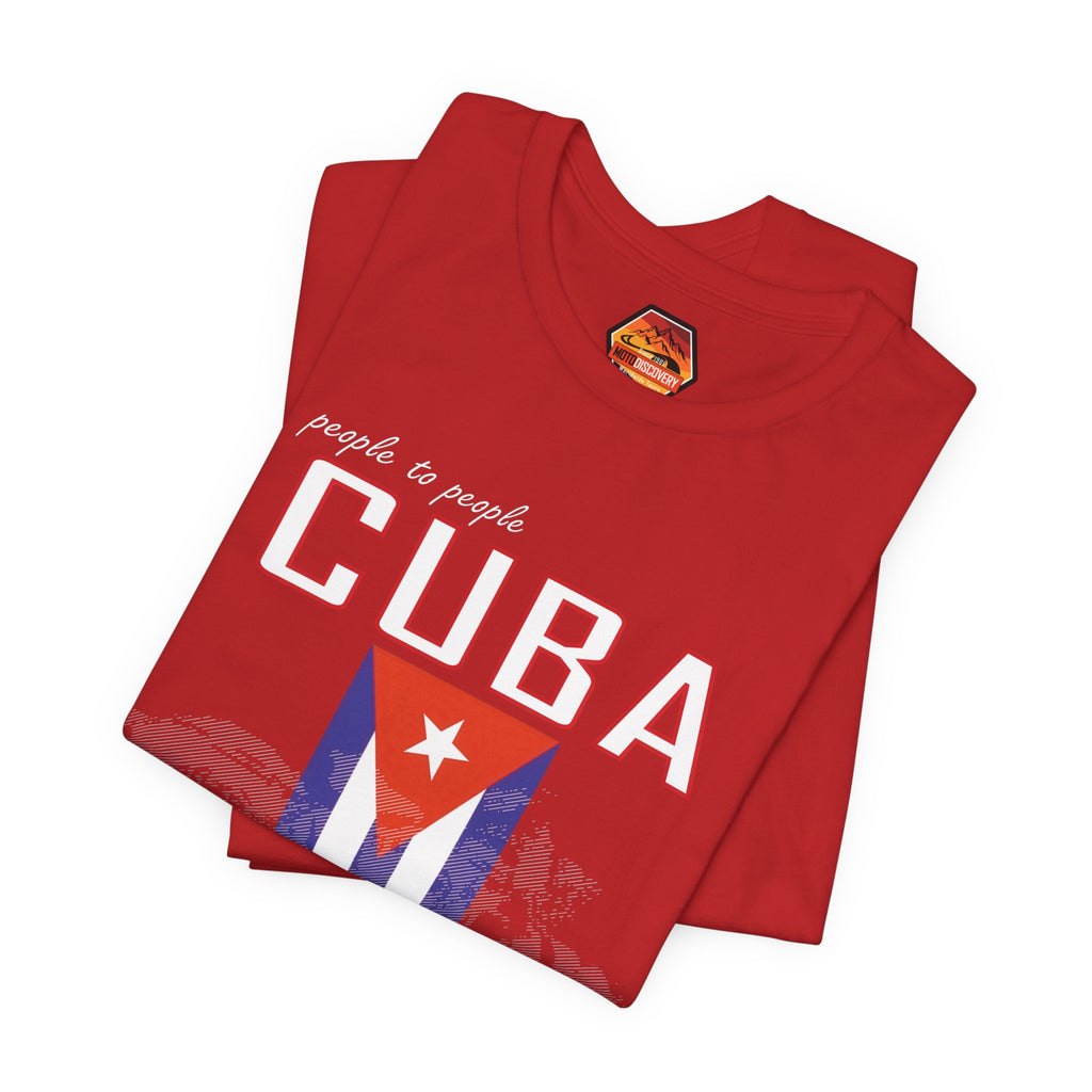 Cuba MotoDiscovery Tee — Vintage Cuban Flag Rider T-Shirt